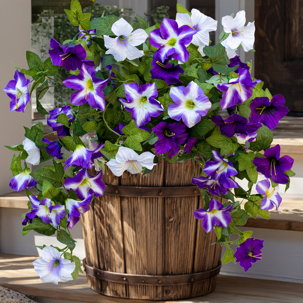 Artificial Petunias Fuchsia Lotus: UV Resistant Outdoor Silk Flowers