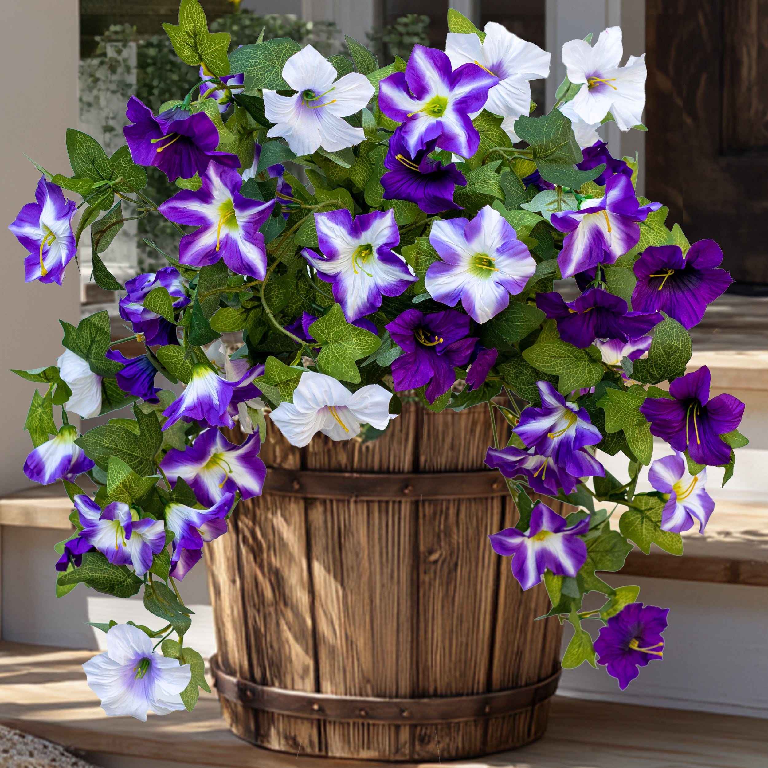 Artificial Petunias Fuchsia Lotus: UV Resistant Outdoor Silk Flowers