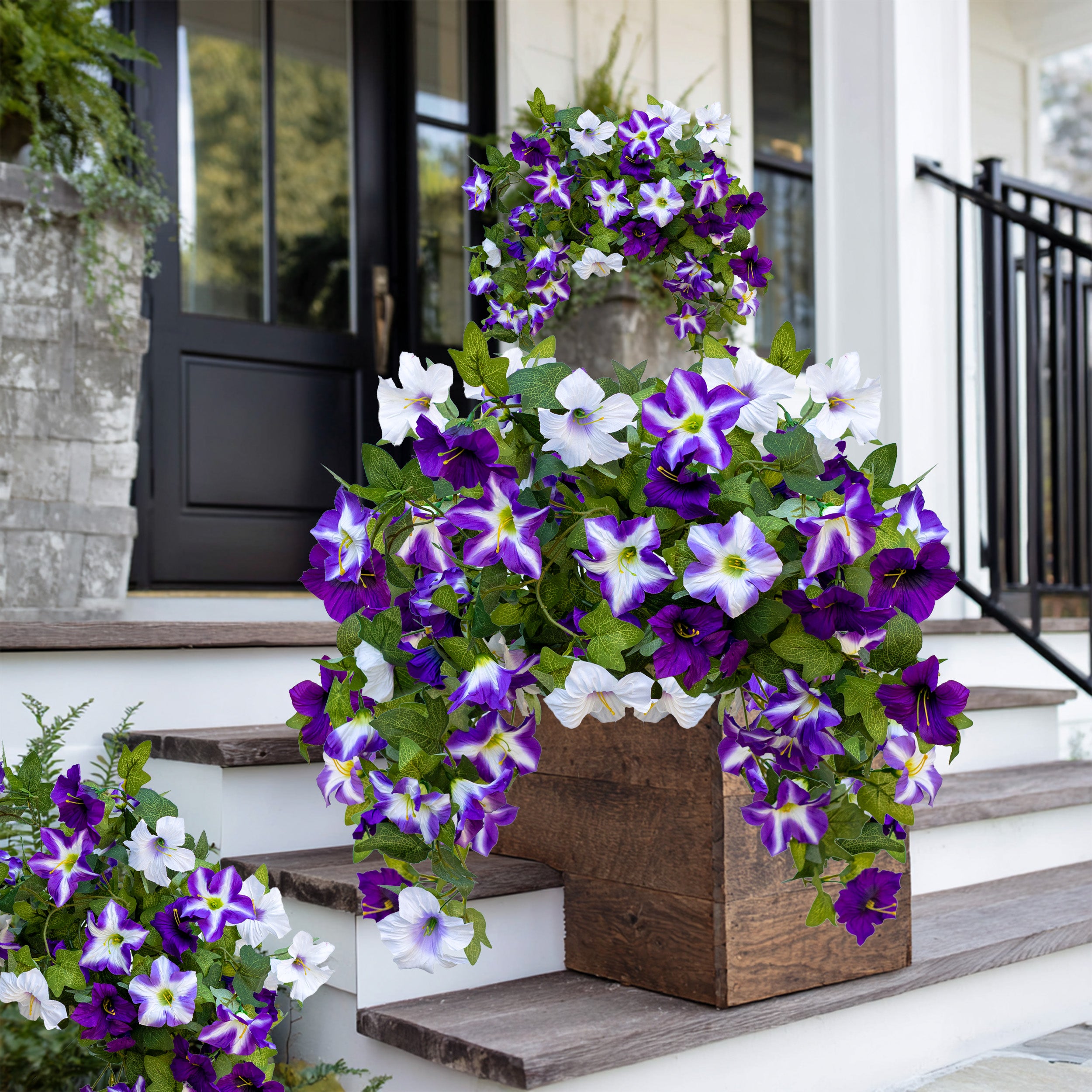 Artificial Petunias Fuchsia Lotus: UV Resistant Outdoor Silk Flowers
