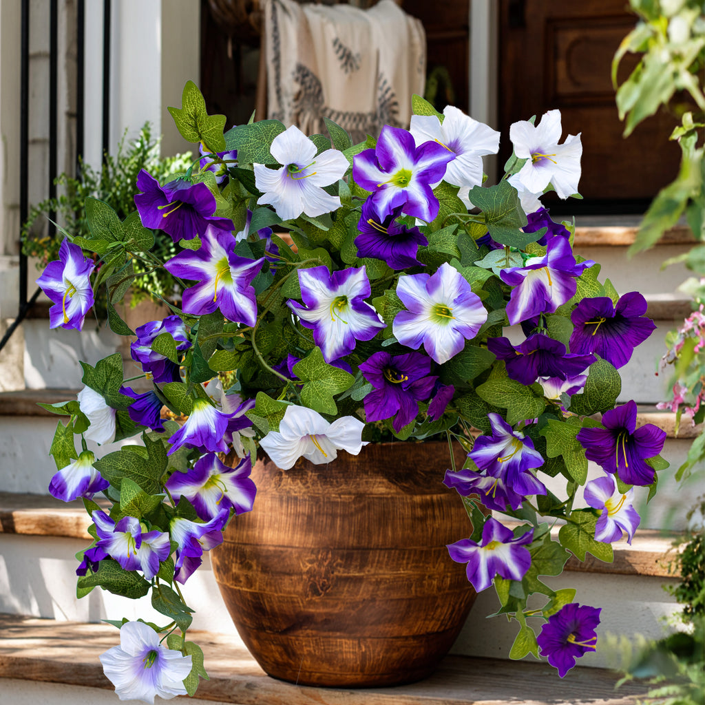 Artificial Petunias Fuchsia Lotus: UV Resistant Outdoor Silk Flowers