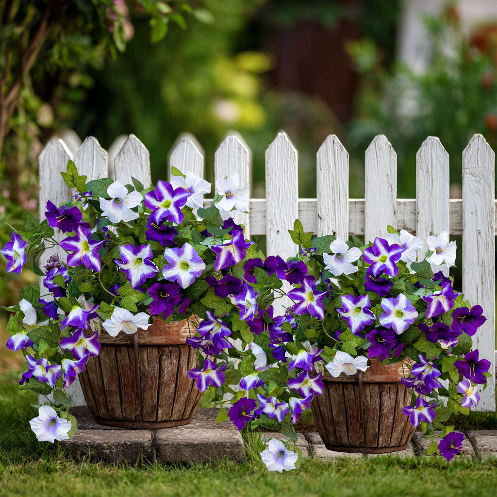 Artificial Petunias Fuchsia Lotus: UV Resistant Outdoor Silk Flowers