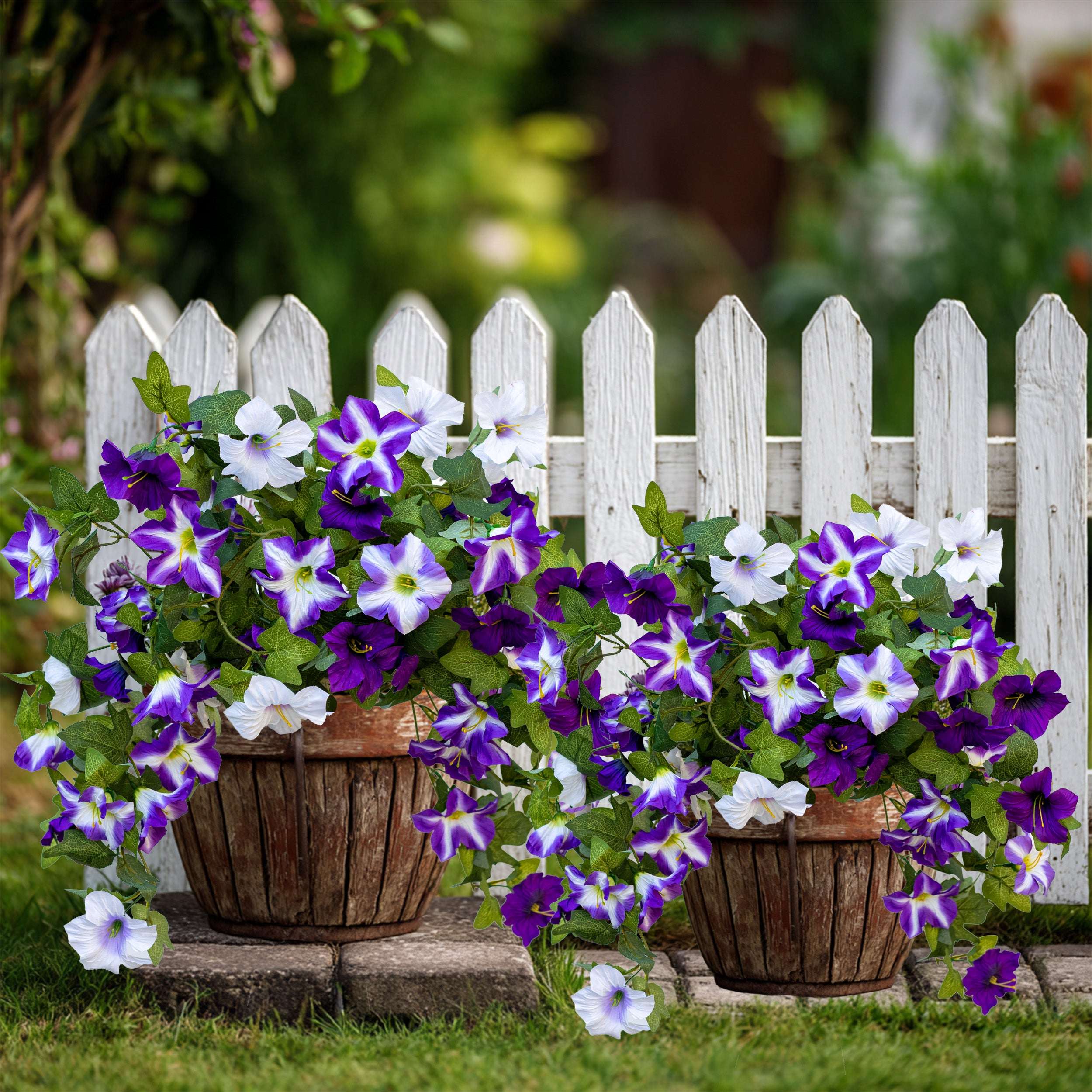 Artificial Petunias Fuchsia Lotus: UV Resistant Outdoor Silk Flowers
