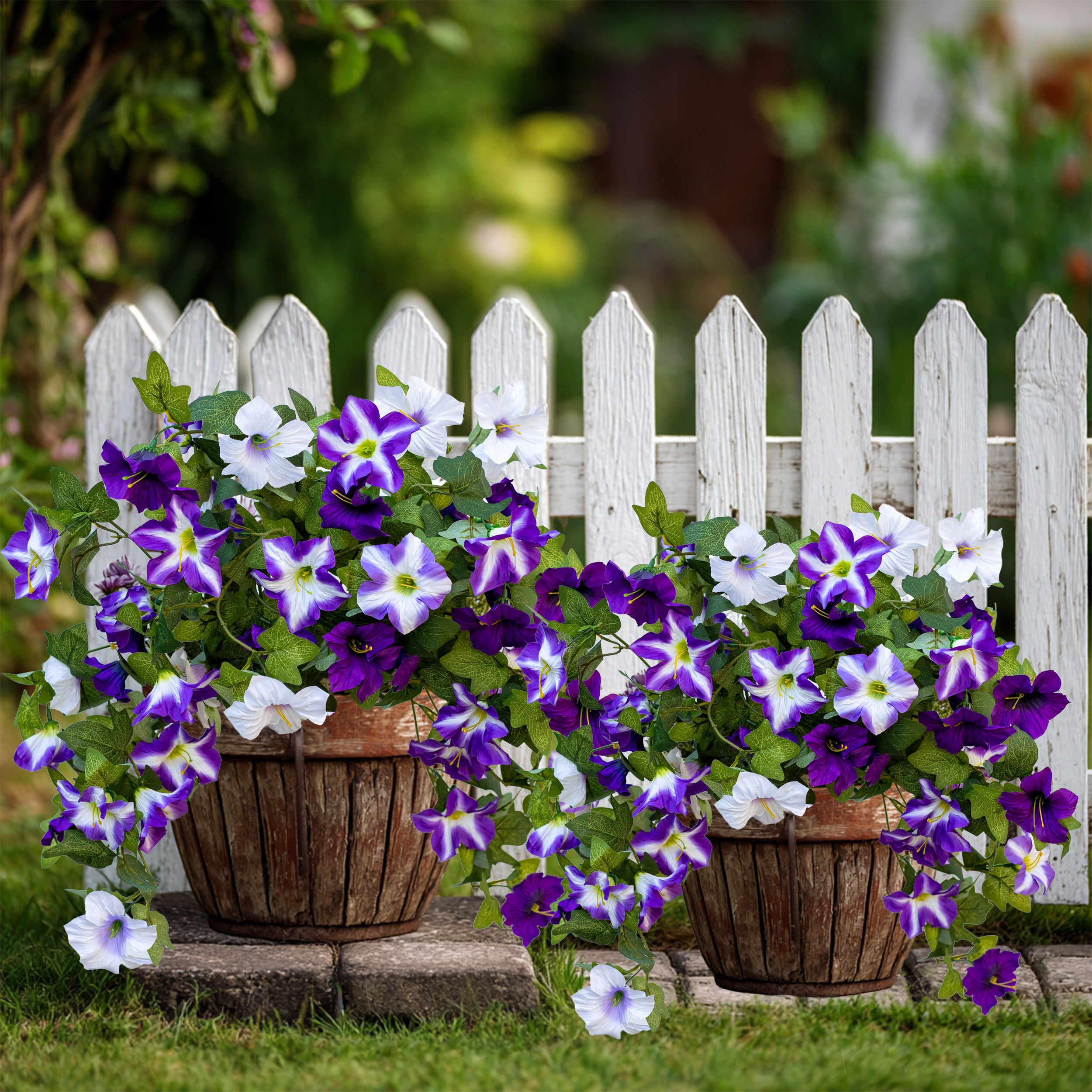 Artificial Petunias Fuchsia Lotus: UV Resistant Outdoor Silk Flowers