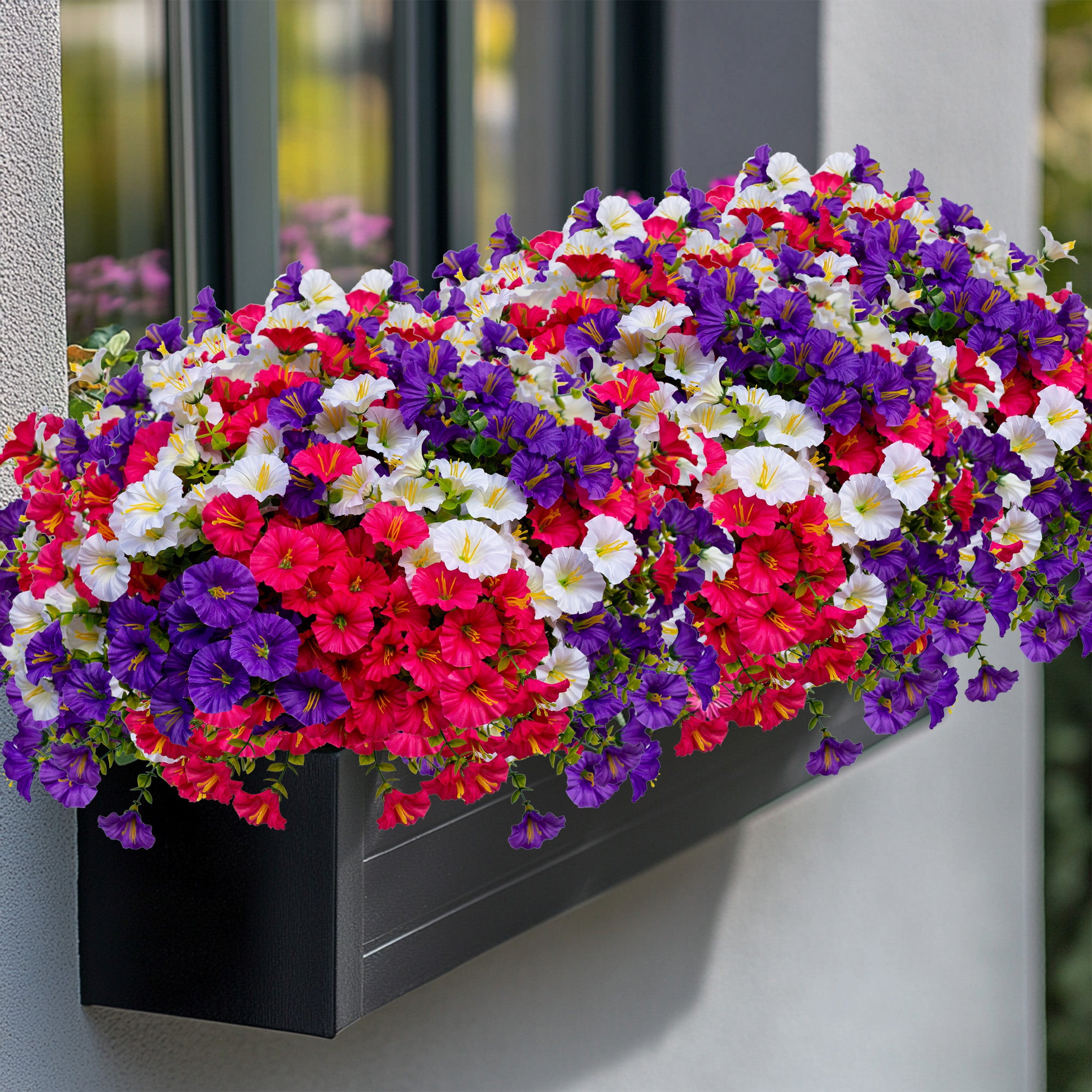 Artificial Flowers for Outdoors, 12 Bundles UV Resistant Fake Outdoor Flowers, No Fade Faux Plants
