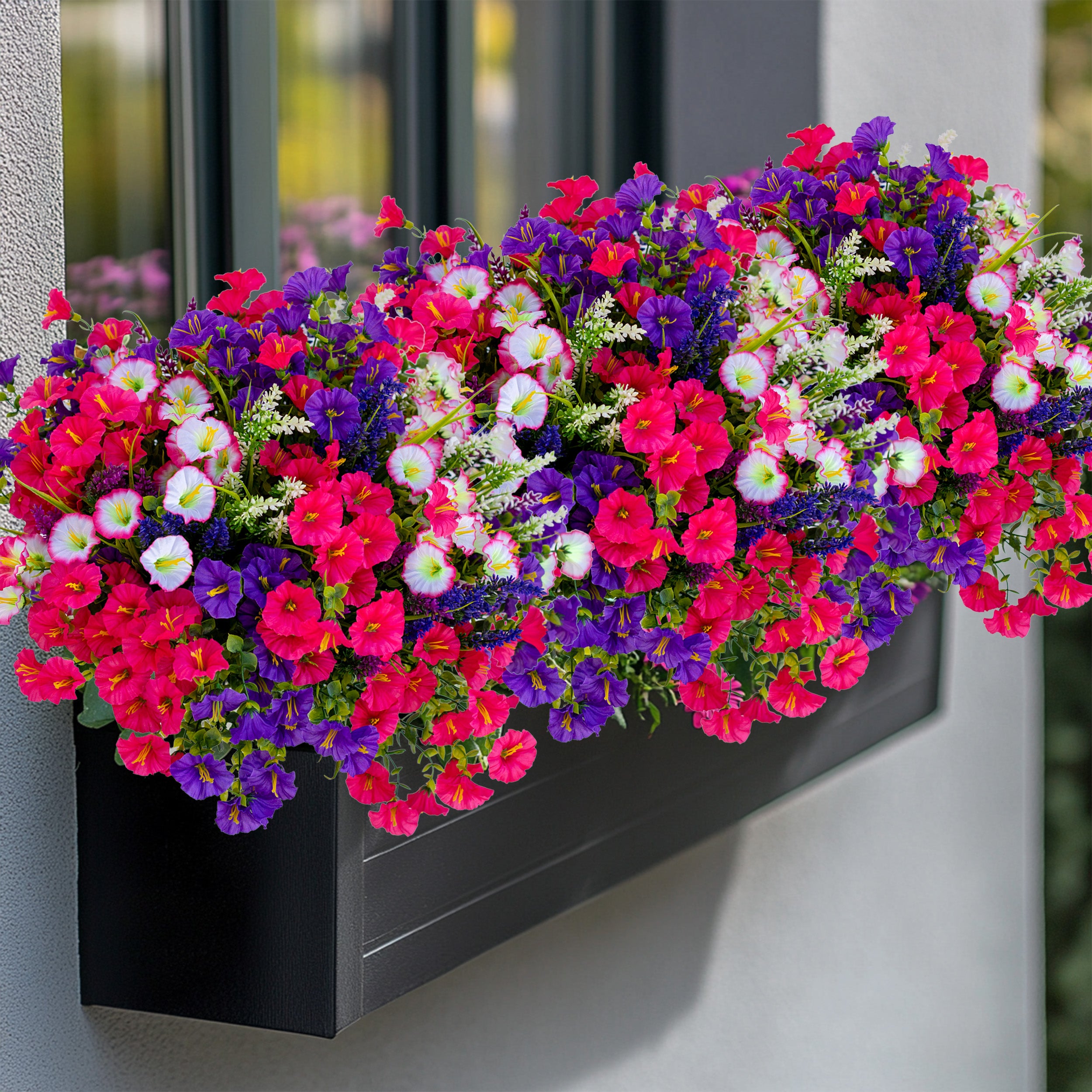 Artificial Flowers for Outdoors, 16 Bundles UV Resistant Fake Outdoor Flowers, No Fade Faux Plants