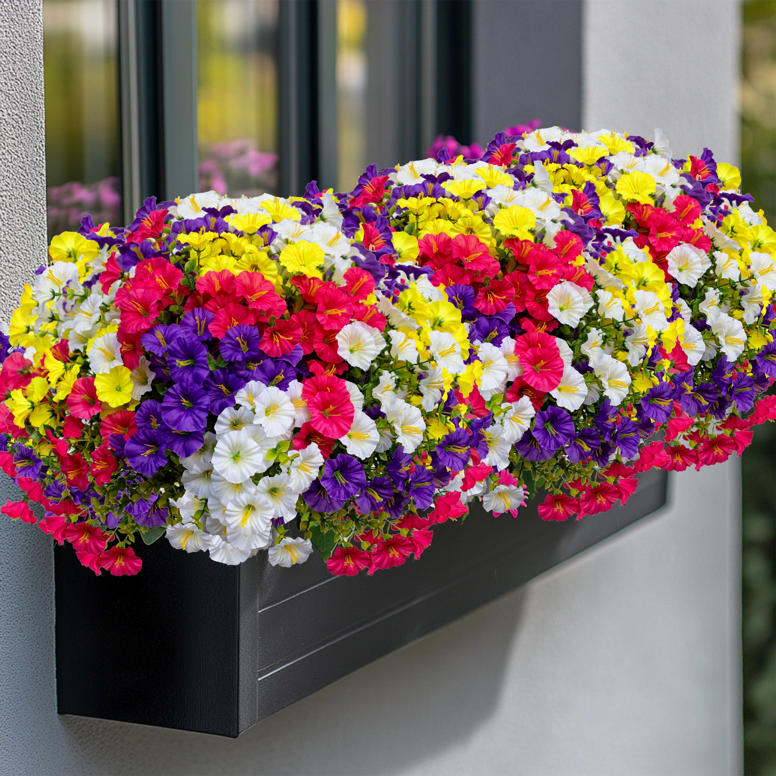 Artificial Flowers for Outdoors, 12 Bundles UV Resistant Fake Outdoor Flowers, No Fade Faux Plants