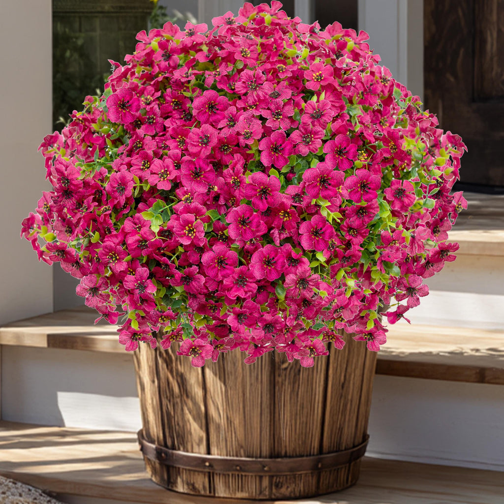 UV Resistant Red Pink Artificial Flowers: Outdoor Home Decor