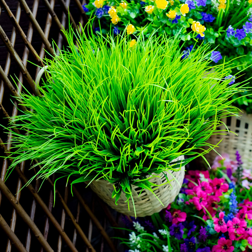 Artificial Wheat Grass: UV Resistant Outdoor Greenery Bundle