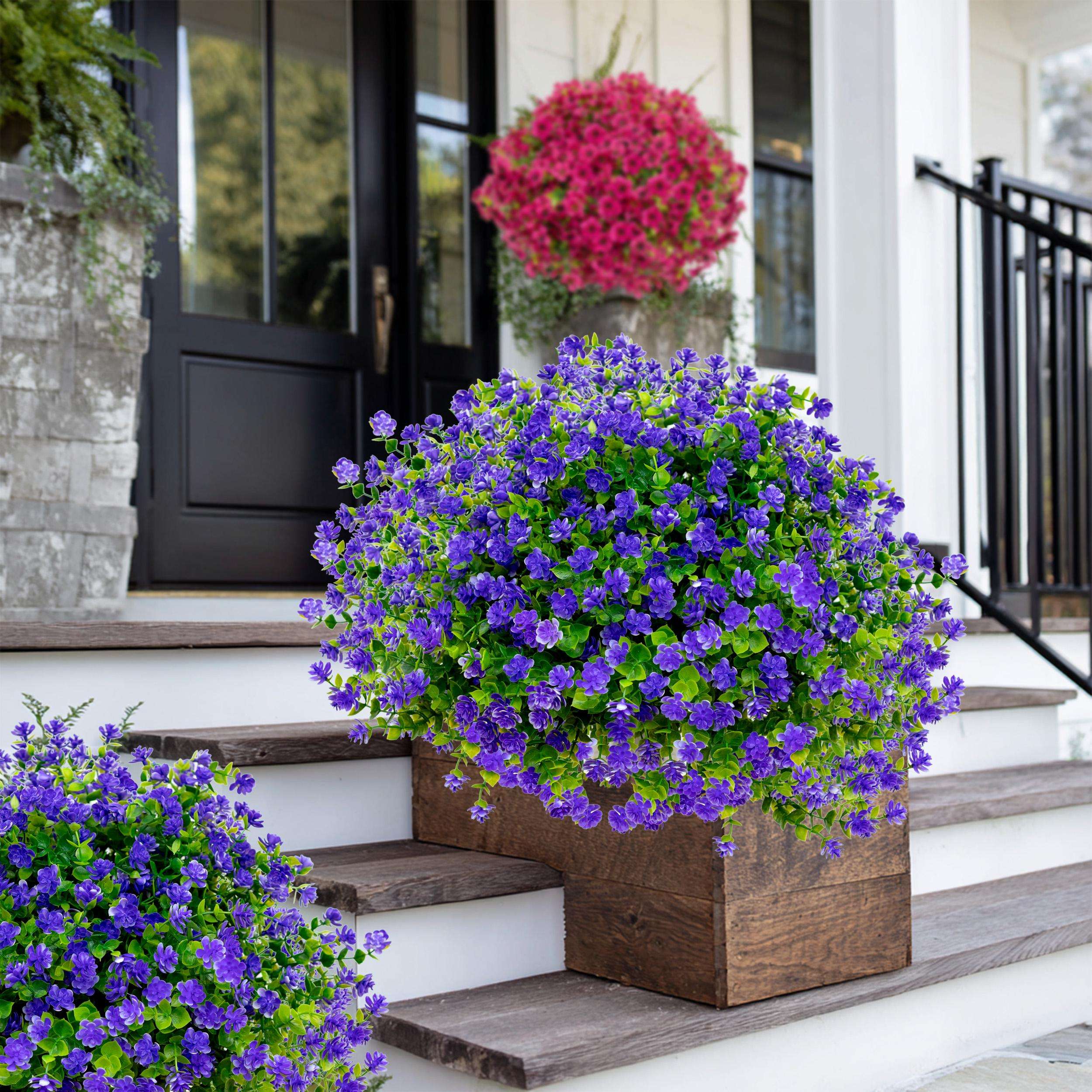 UV Resistant Purple Artificial Flowers: Outdoor Faux Greenery