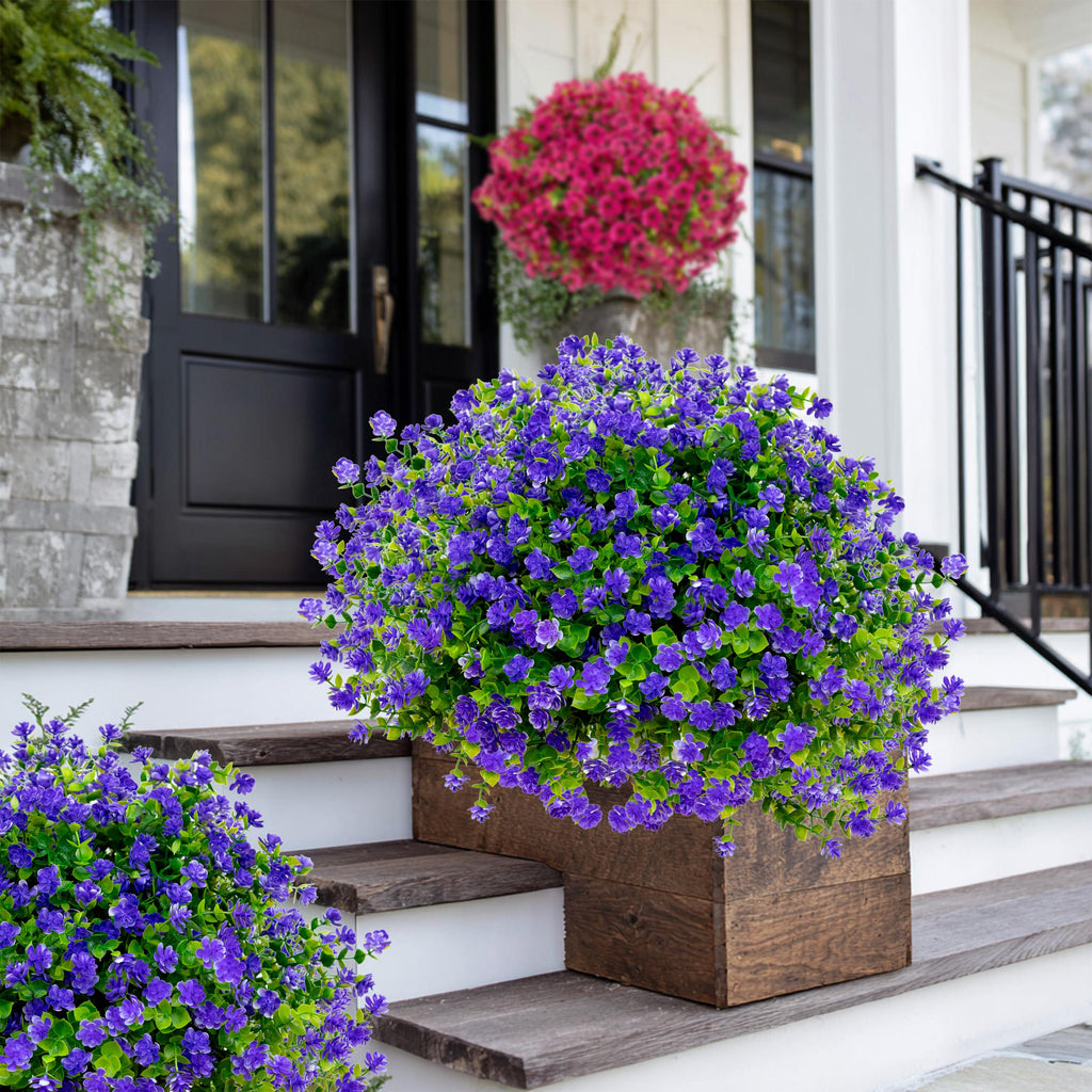 UV Resistant Purple Artificial Flowers: Outdoor Faux Greenery