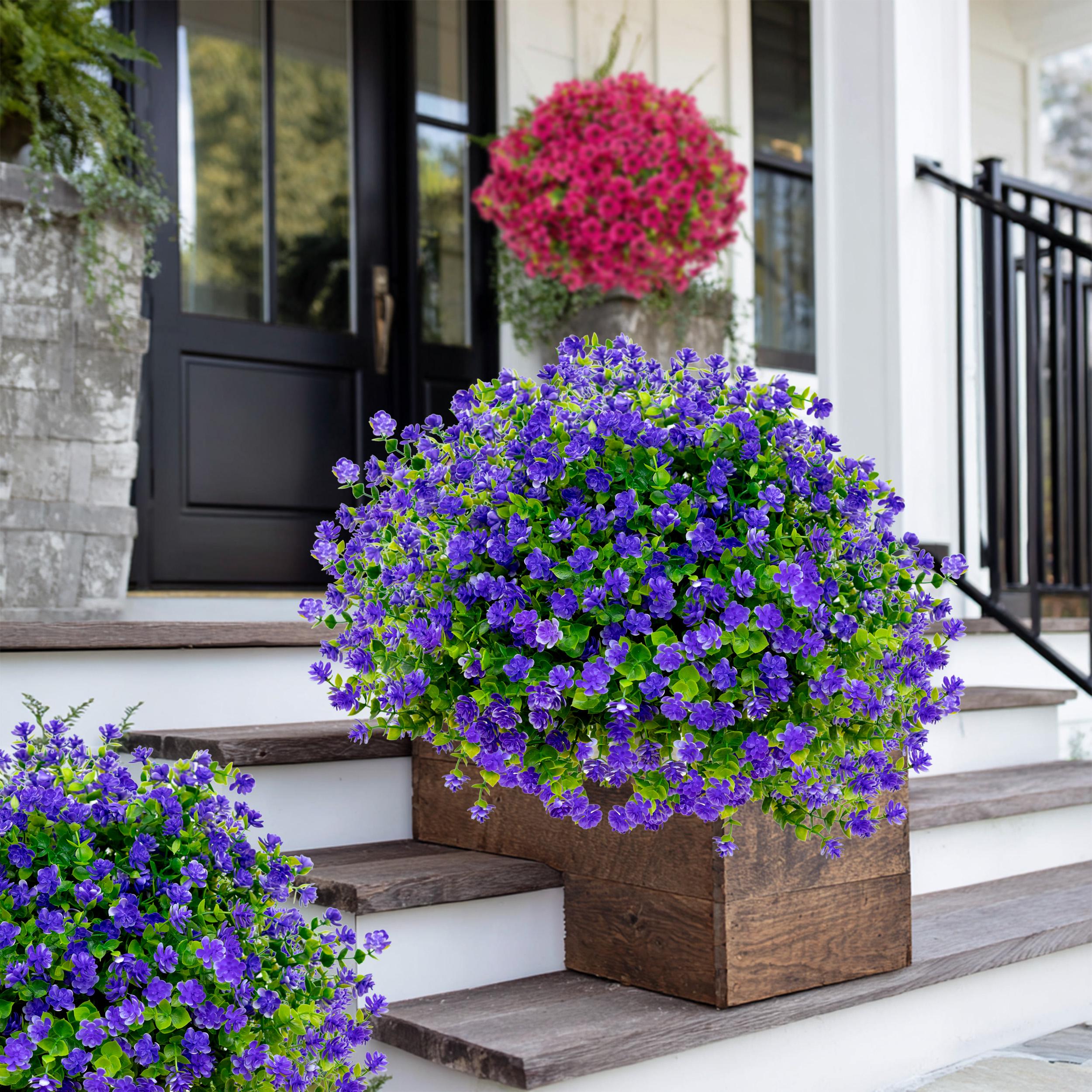 UV Resistant Purple Artificial Flowers: Outdoor Faux Greenery