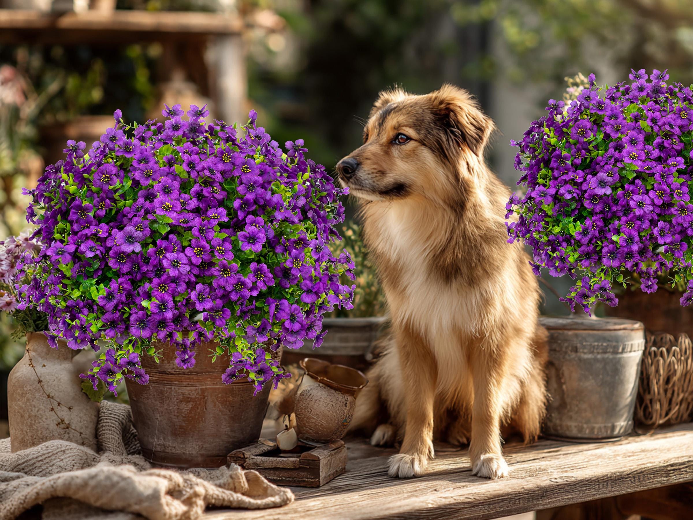 UV Resistant Purple Artificial Flowers: Outdoor Wedding Decor