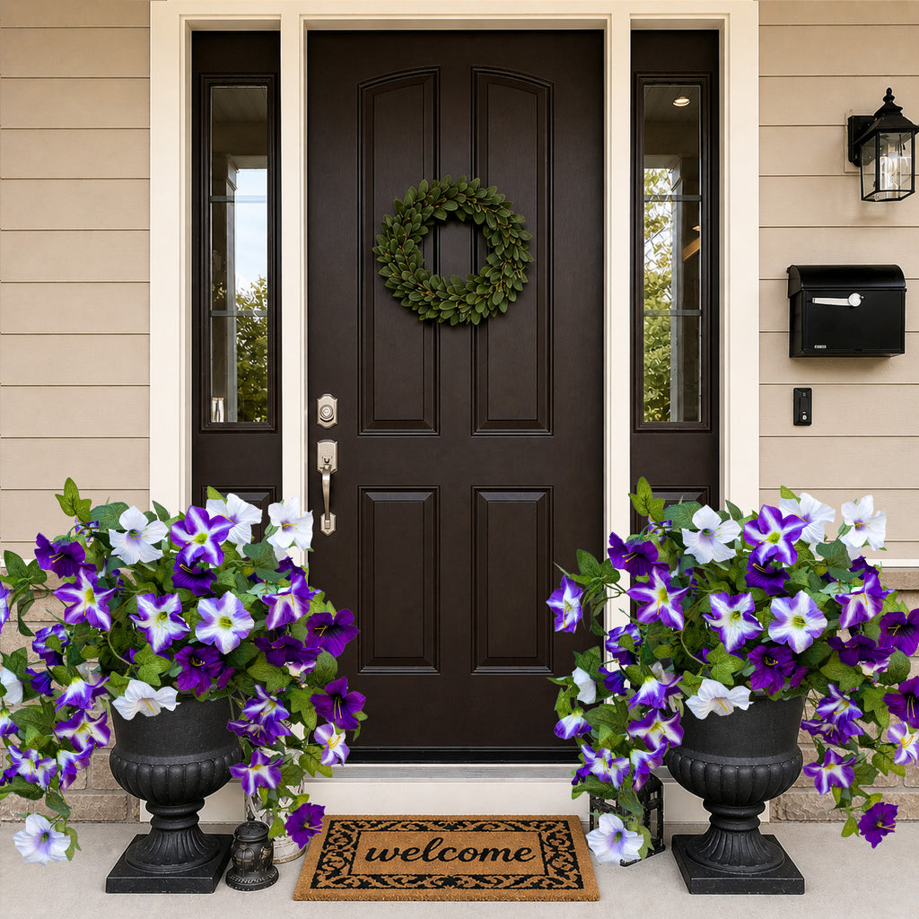 Artificial Petunias Fuchsia Lotus: UV Resistant Outdoor Silk Flowers