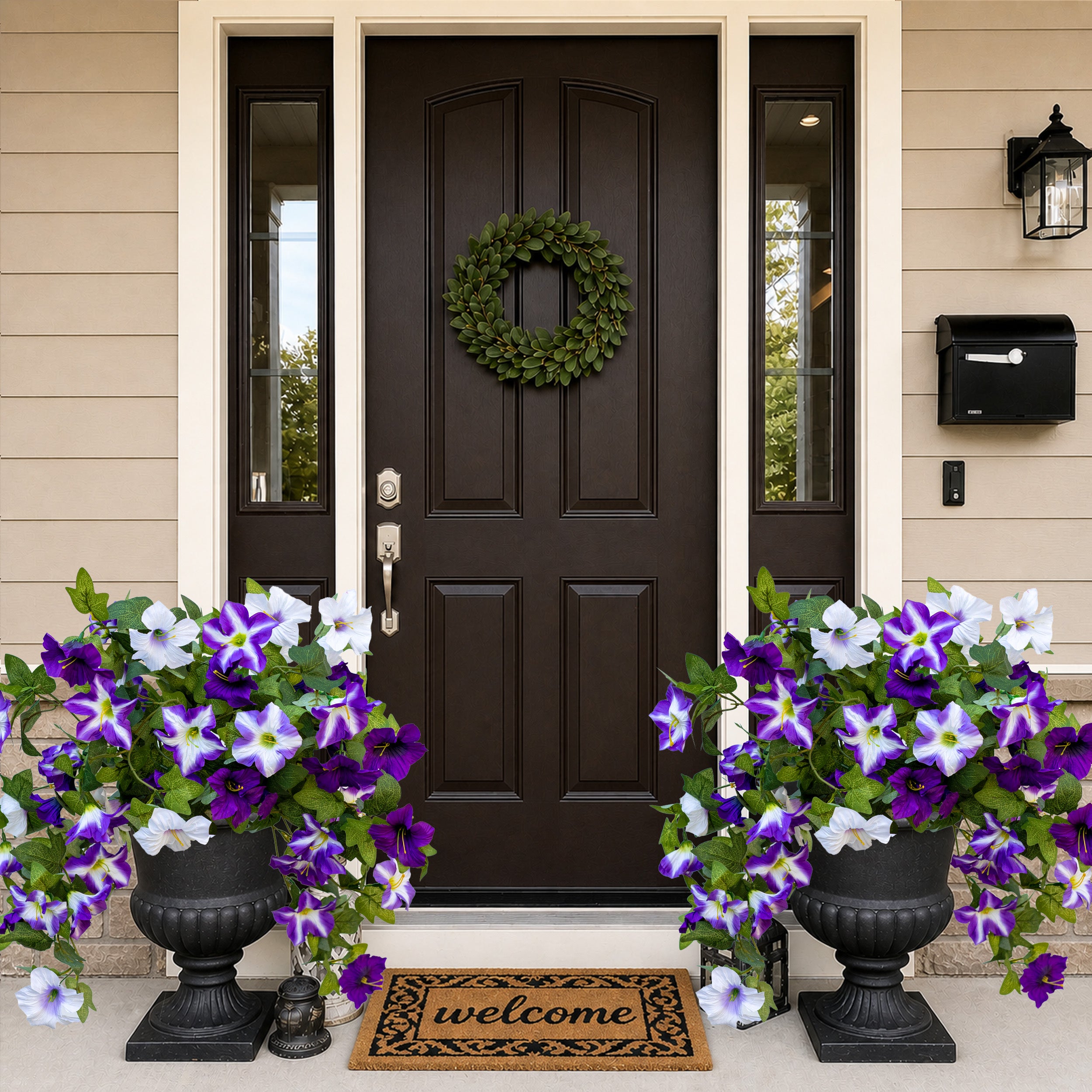 Artificial Petunias Fuchsia Lotus: UV Resistant Outdoor Silk Flowers