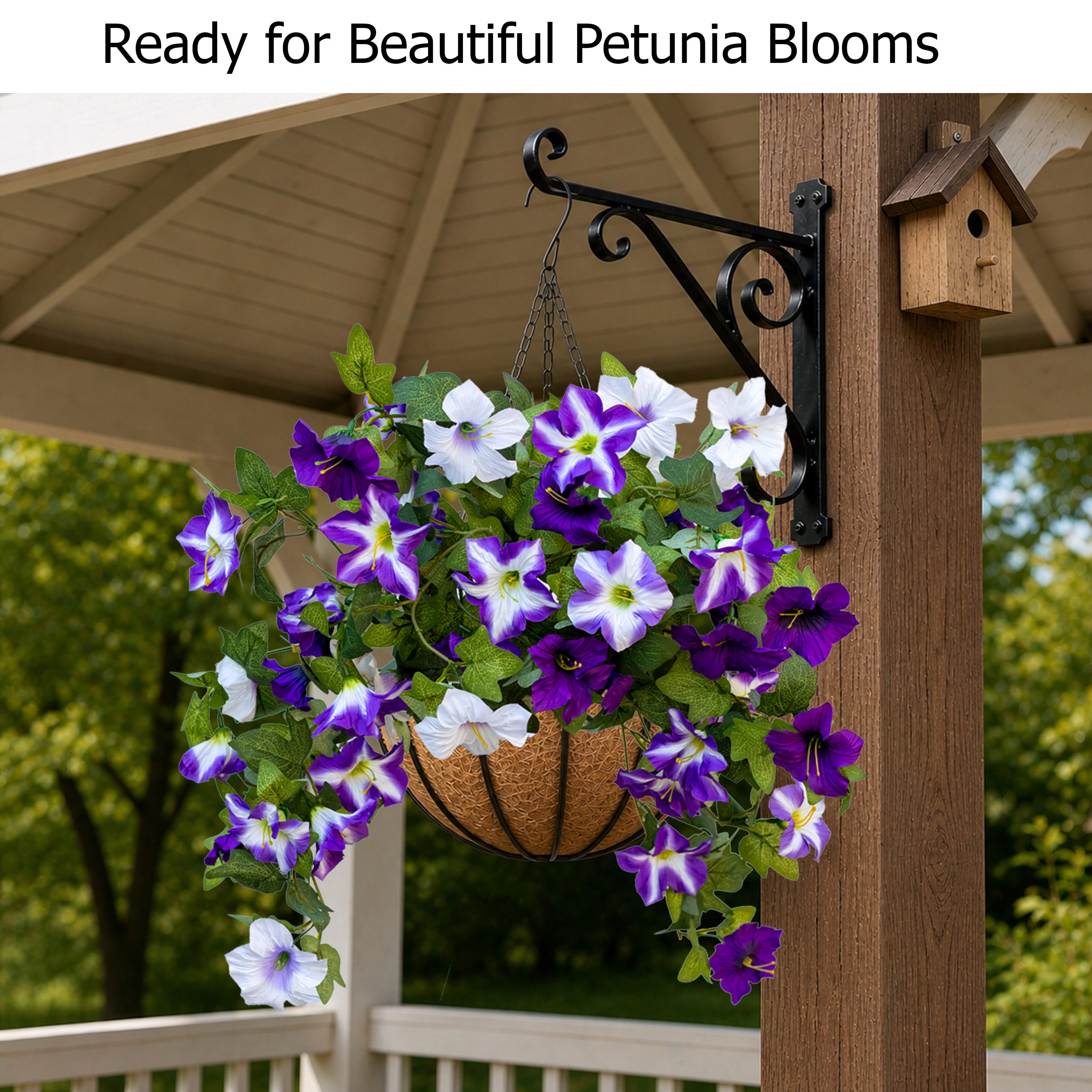 Artificial Petunias Fuchsia Lotus: UV Resistant Outdoor Silk Flowers