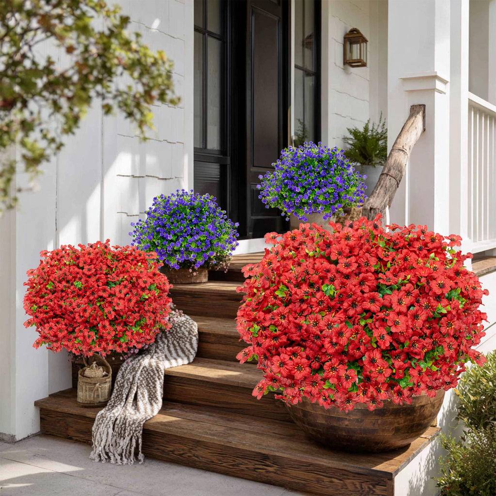 UV Resistant Red Artificial Flowers – Outdoor Home Decor