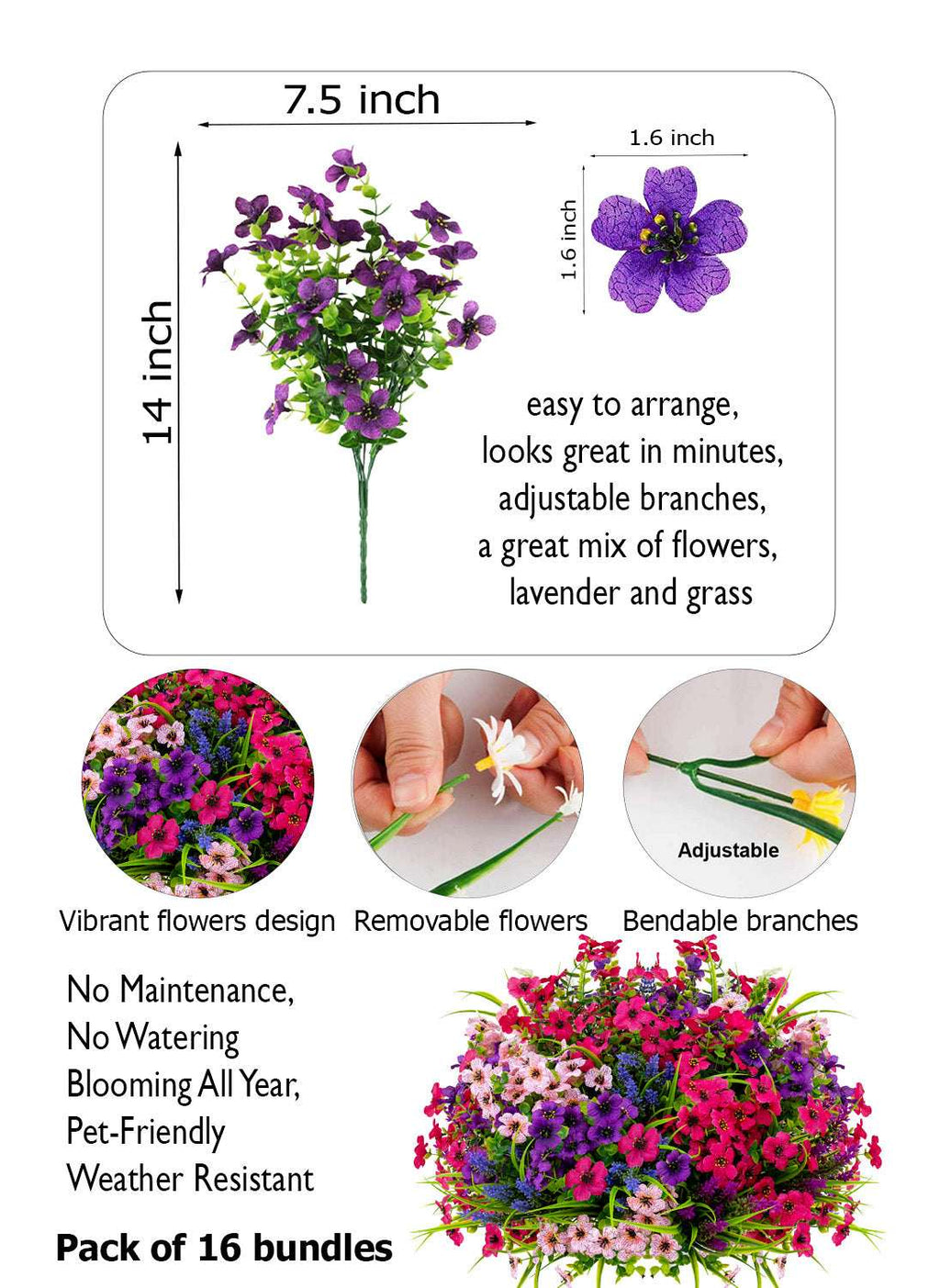 UV Resistant Artificial Flowers: Outdoor Home Wedding Decor