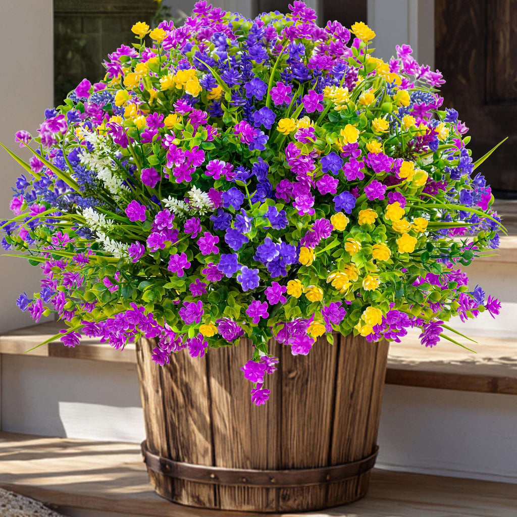 UV Resistant Artificial Boxwood: Outdoor Fake Plants, Multicolor Greenery