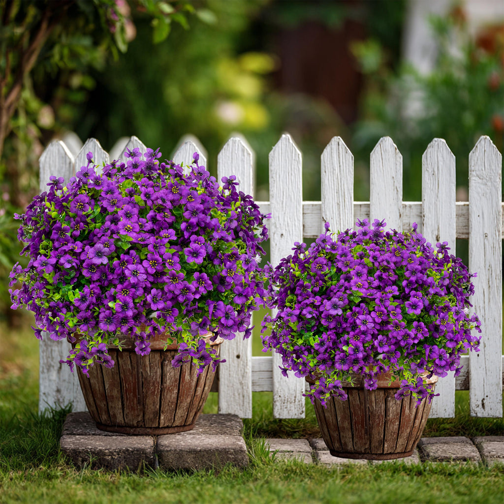 UV Resistant Purple Artificial Flowers: Outdoor Wedding Decor