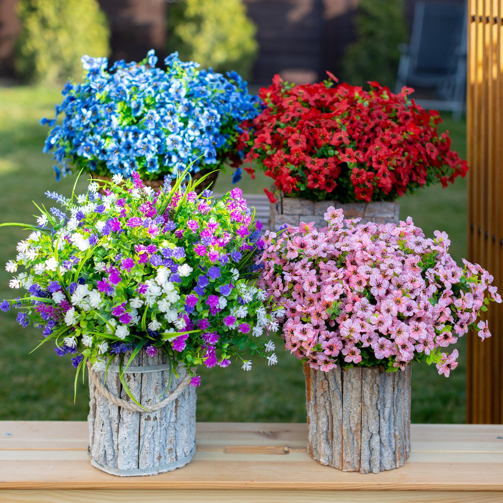 UV Resistant Pink Artificial Flowers: Outdoor Faux Shrubs