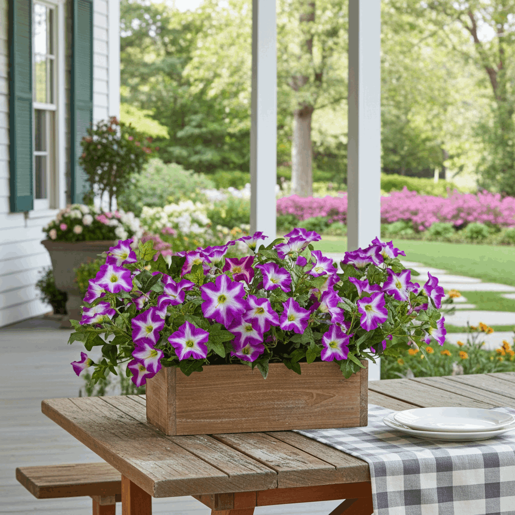 Faux Petunias Fuchsia Lotus: UV Resistant Outdoor Silk Flowers