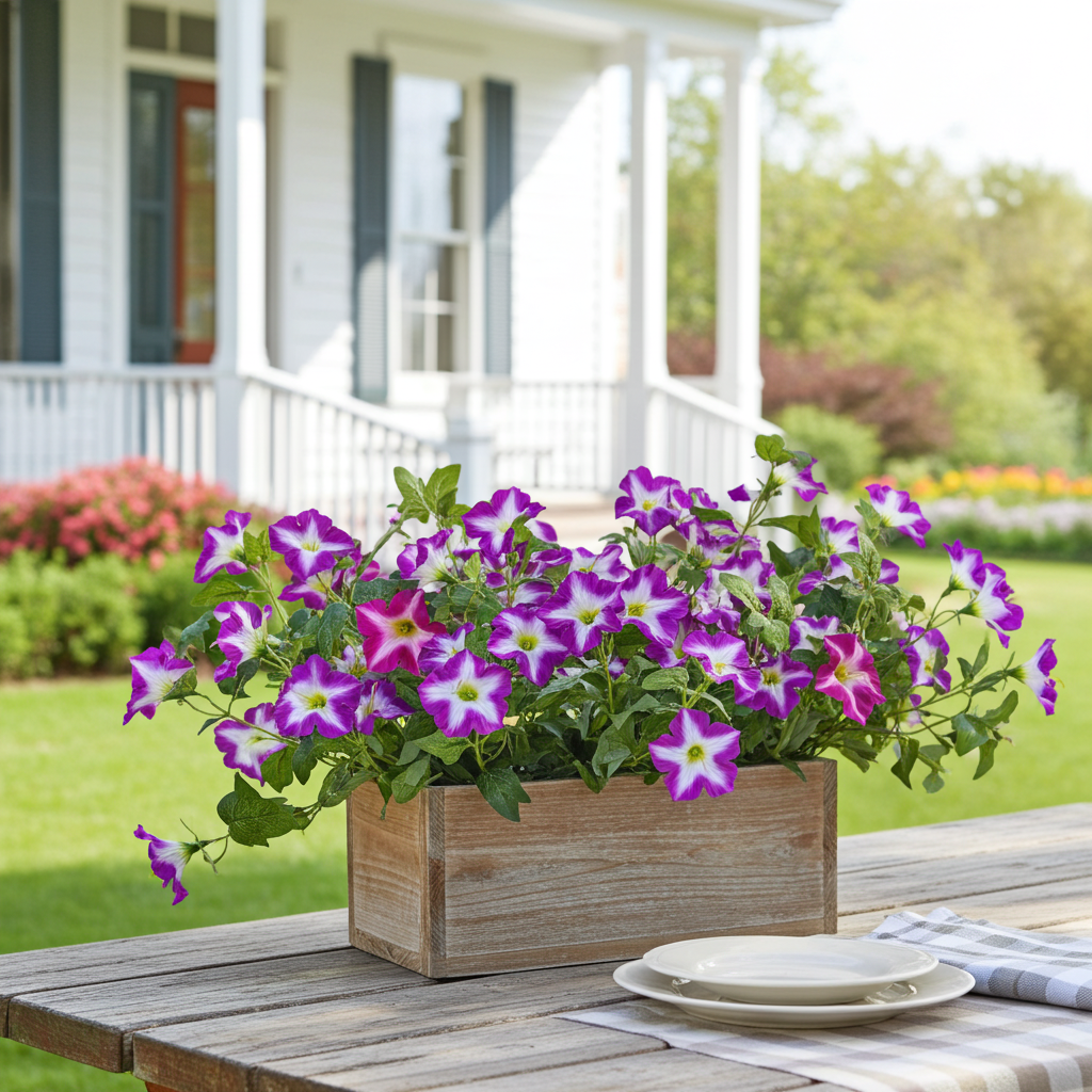 Faux Petunias Fuchsia Lotus: UV Resistant Outdoor Silk Flowers