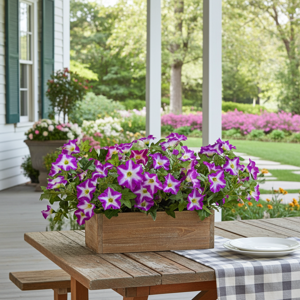 Faux Petunias Fuchsia Lotus: UV Resistant Outdoor Silk Flowers