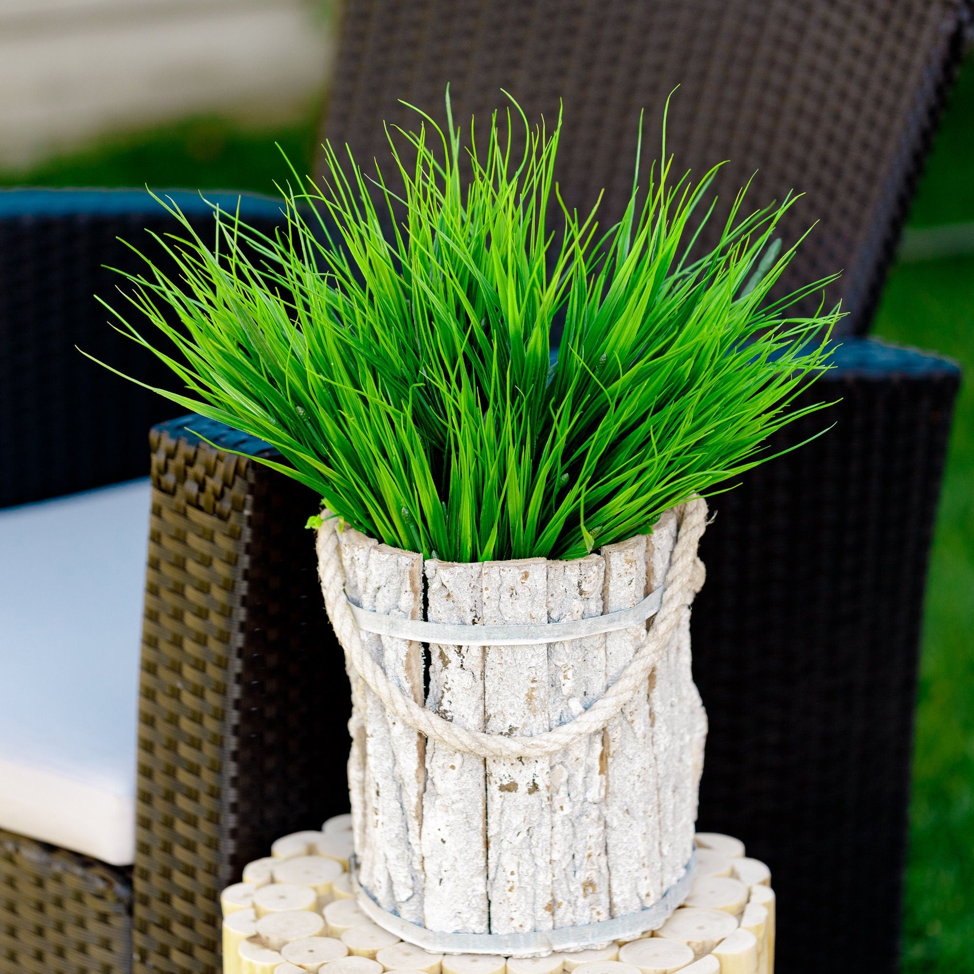 Artificial Wheat Grass: UV Resistant Outdoor Greenery Bundle