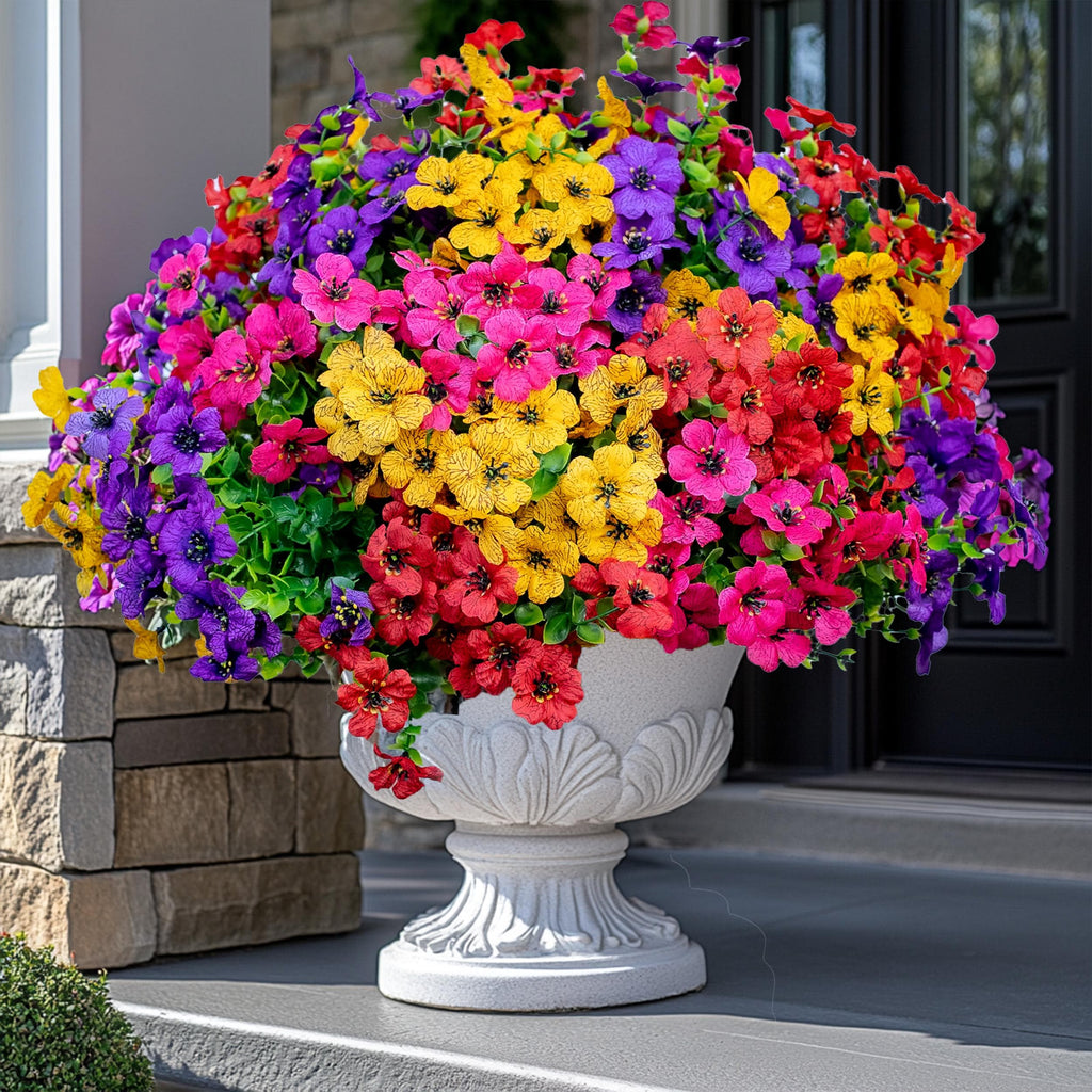 UV Resistant Artificial Flowers - Colorful Outdoor Faux Greenery