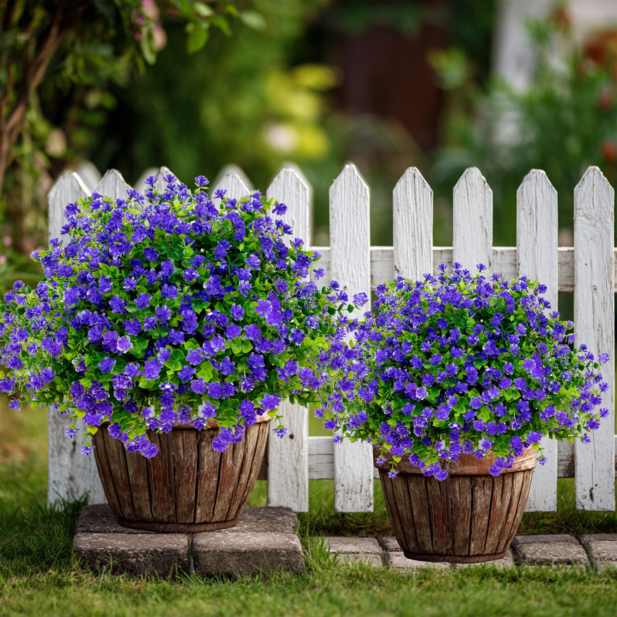 UV Resistant Purple Artificial Flowers: Outdoor Faux Greenery