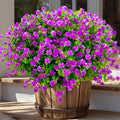 UV Resistant Magenta Artificial Flowers: Outdoor Greenery Shrubs