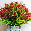 Red Artificial Lavender Flowers: UV Resistant Outdoor Faux Shrubs