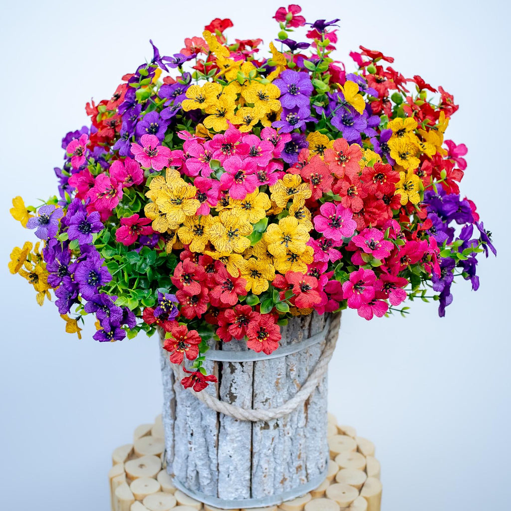 UV Resistant Artificial Flowers - Colorful Outdoor Faux Greenery