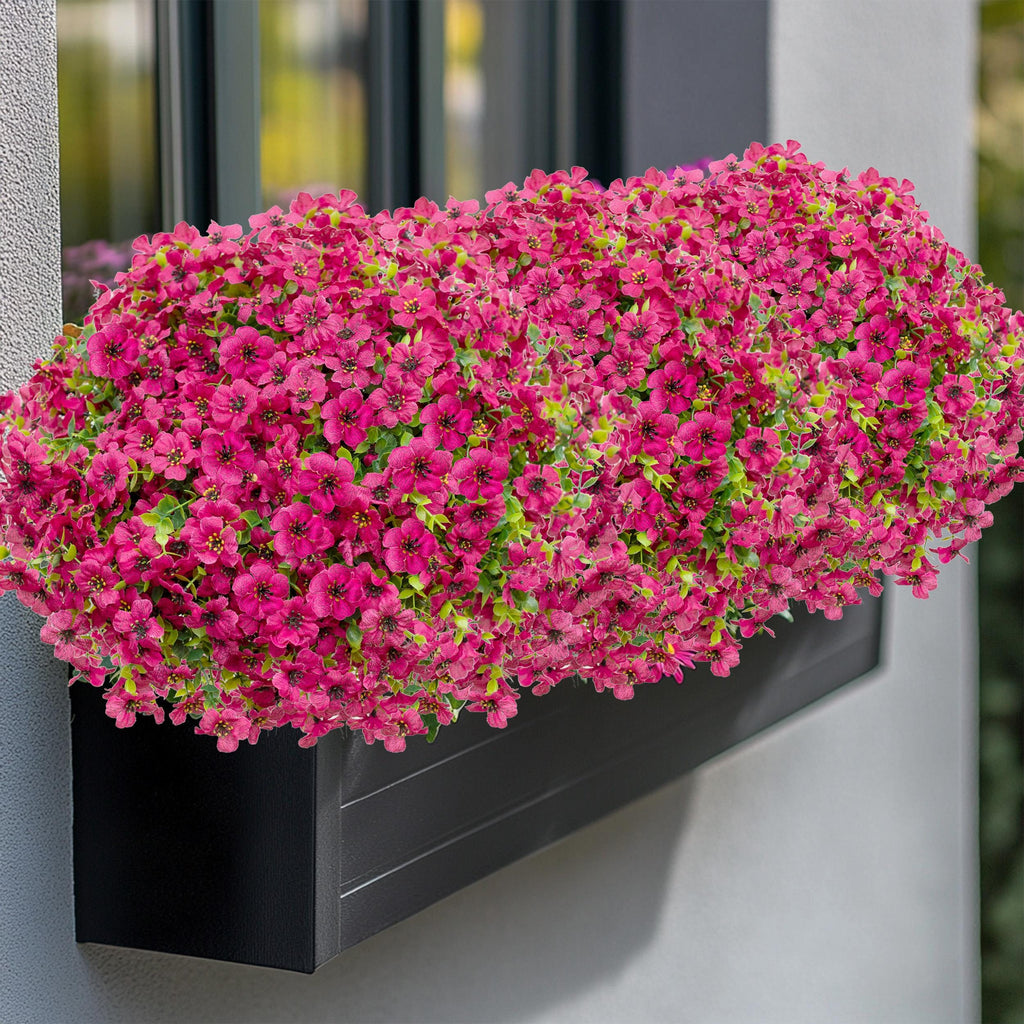 UV Resistant Red Pink Artificial Flowers: Outdoor Home Decor