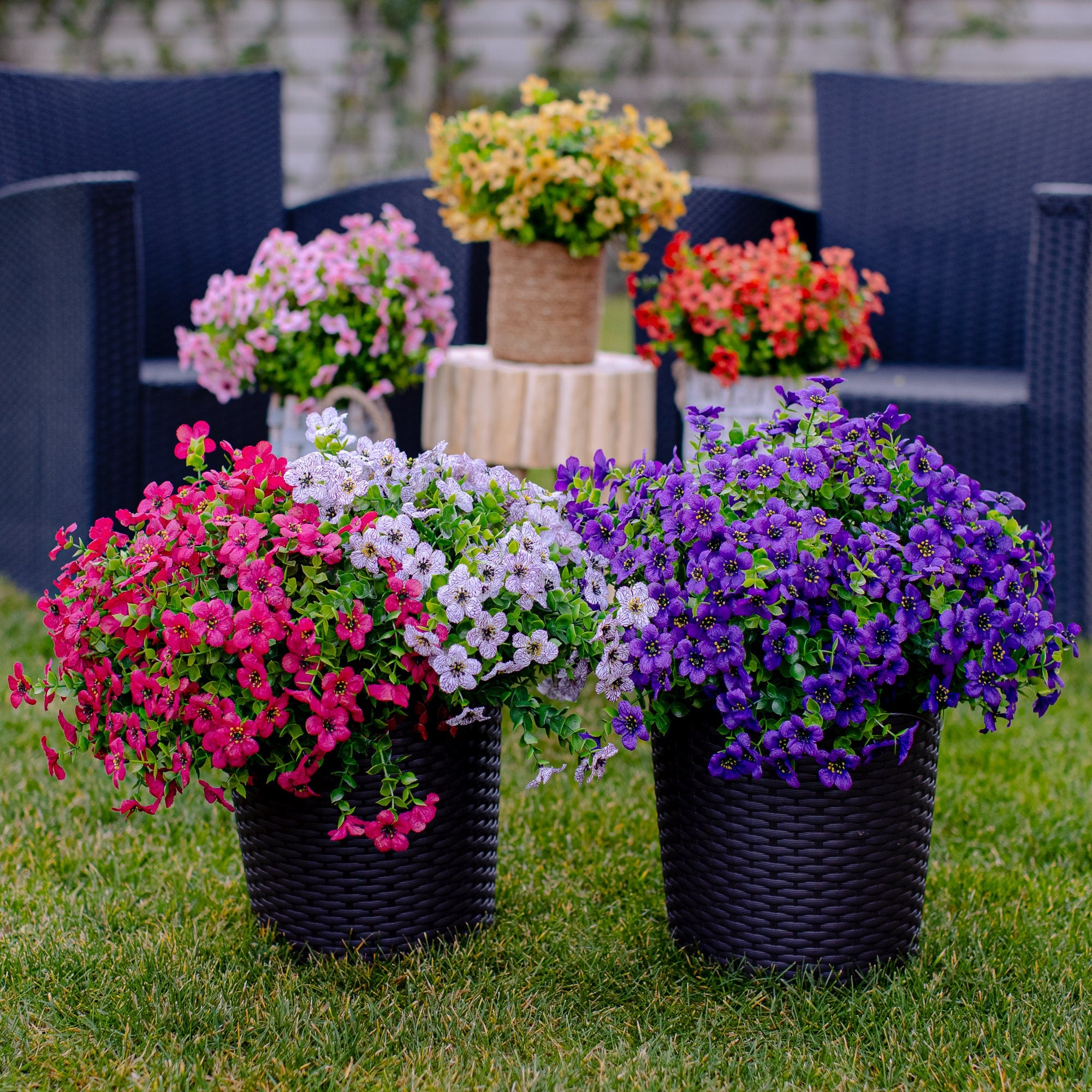 UV Resistant Purple Artificial Flowers: Outdoor Wedding Decor