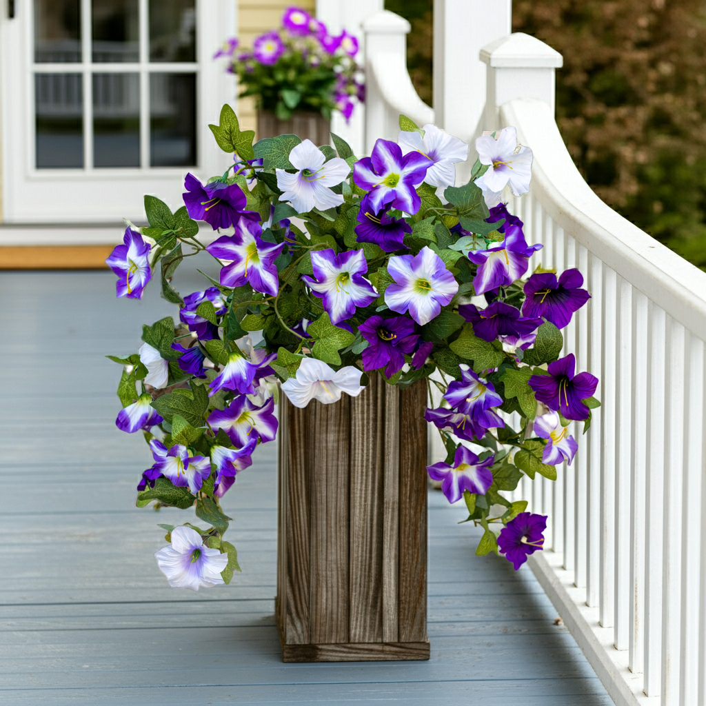 Artificial Petunias Fuchsia Lotus: UV Resistant Outdoor Silk Flowers