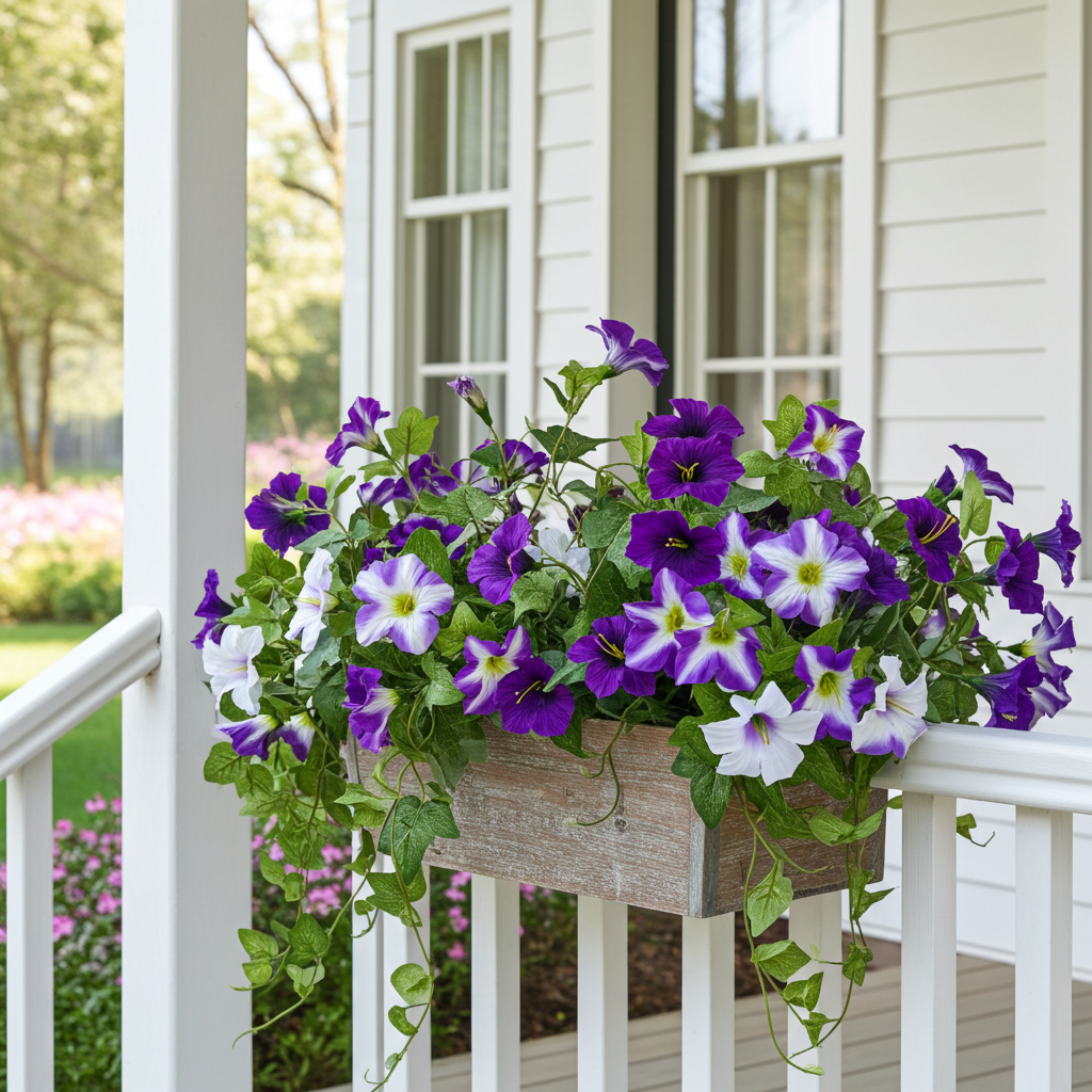 Artificial Petunias Fuchsia Lotus: UV Resistant Outdoor Silk Flowers