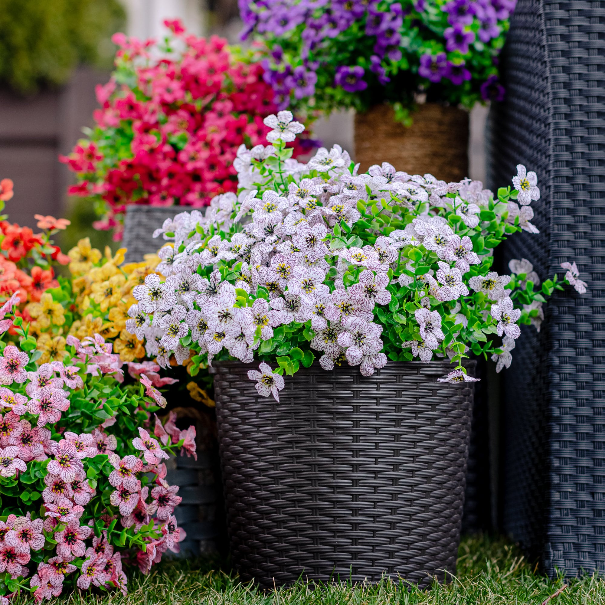 UV Resistant Artificial Flowers: Outdoor Home Decor, No Fade Greenery