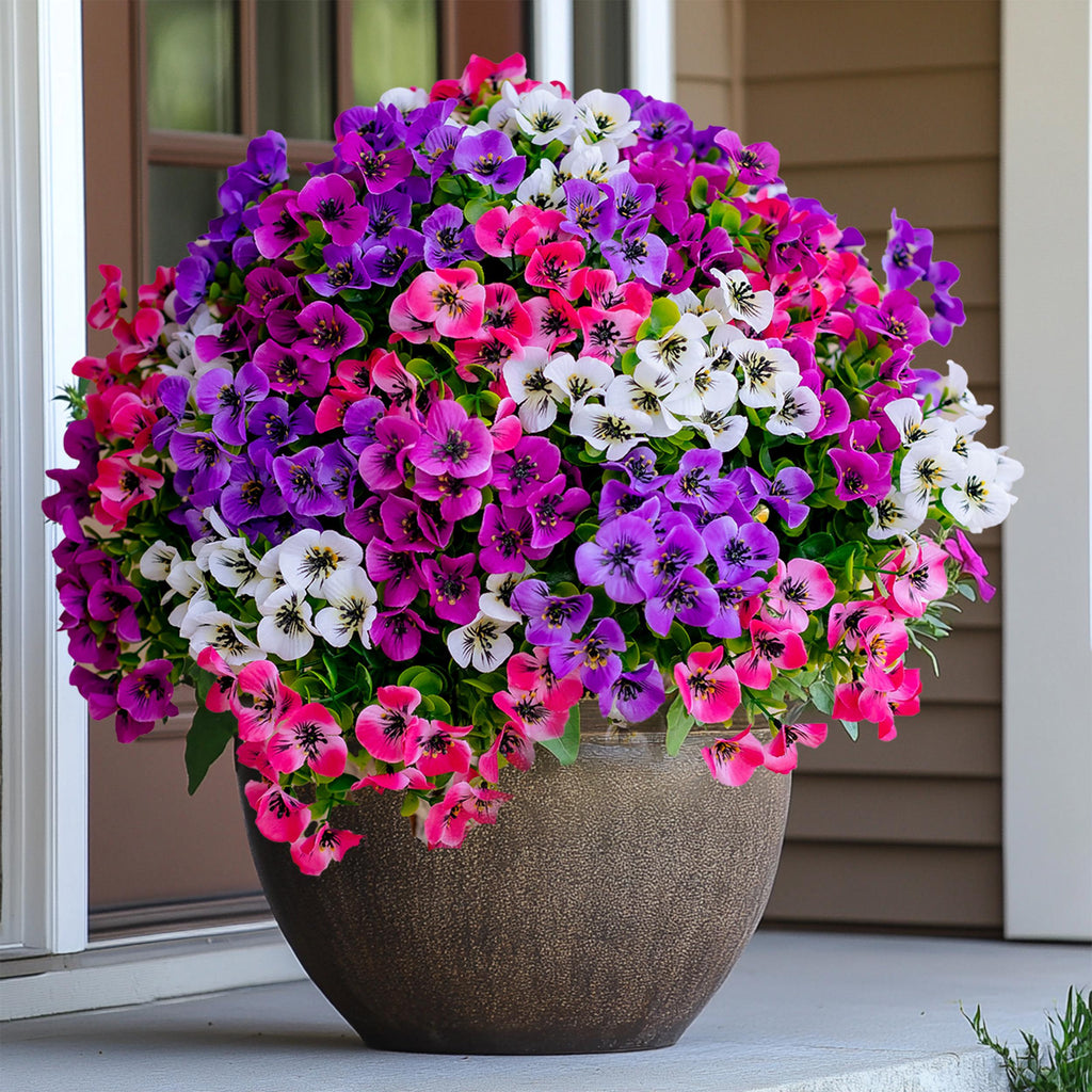 Artificial Pansies: UV Resistant Faux Flowers for Outdoor Decor