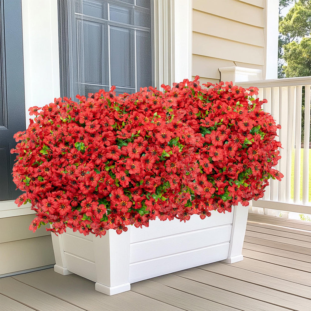 UV Resistant Red Artificial Flowers – Outdoor Home Decor