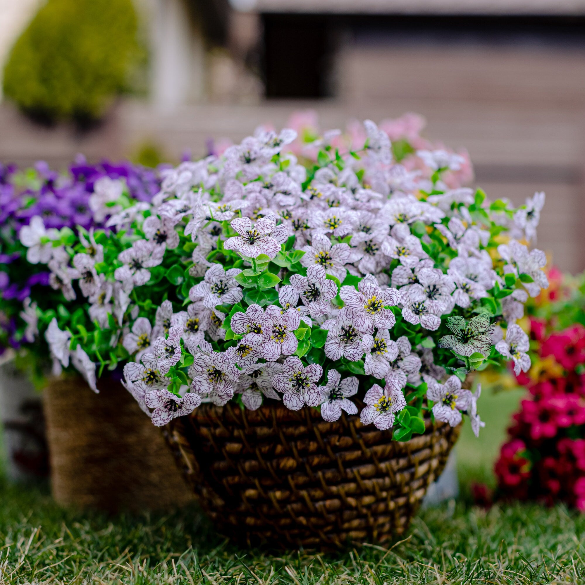UV Resistant Artificial Flowers: Outdoor Home Decor, No Fade Greenery