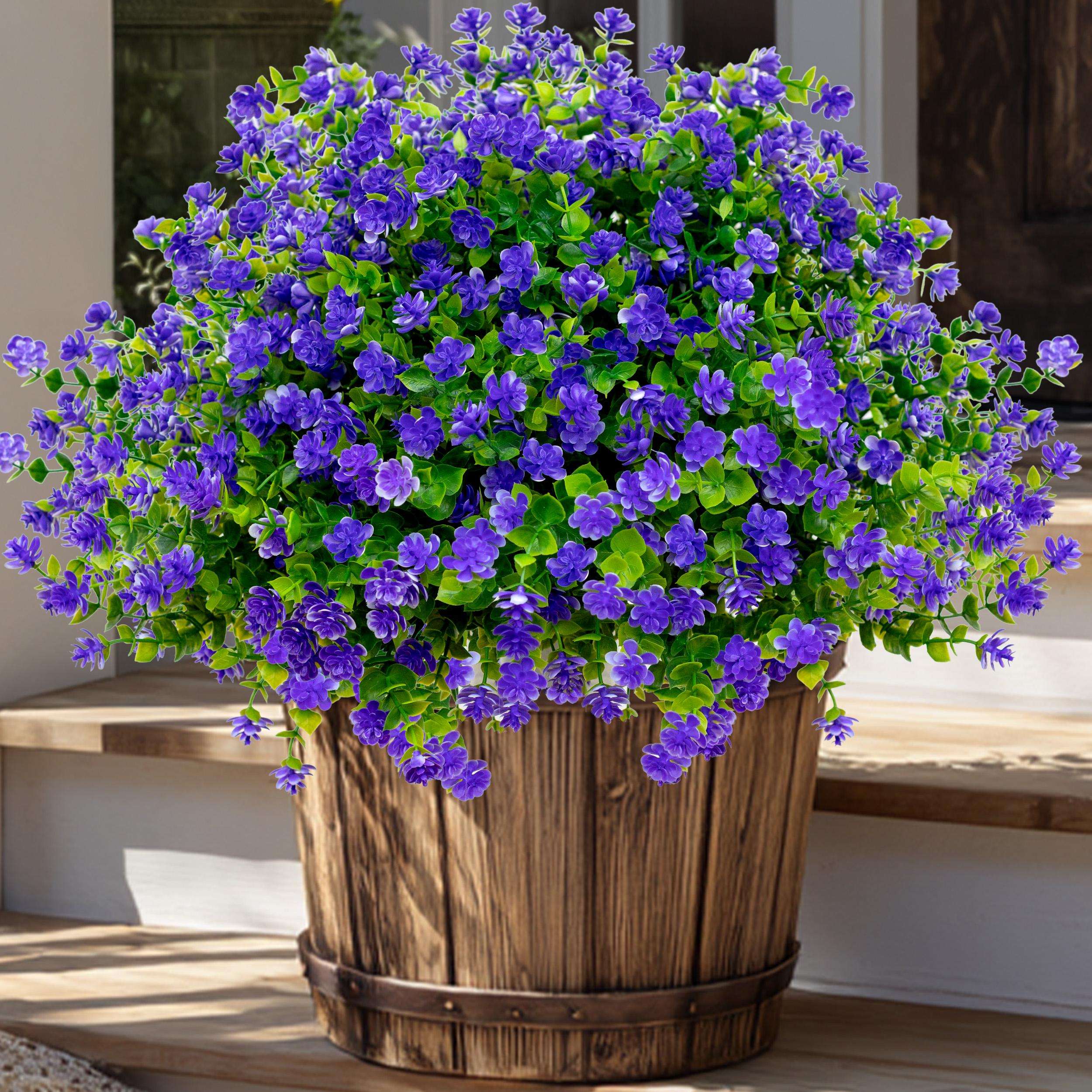 UV Resistant Purple Artificial Flowers: Outdoor Faux Greenery