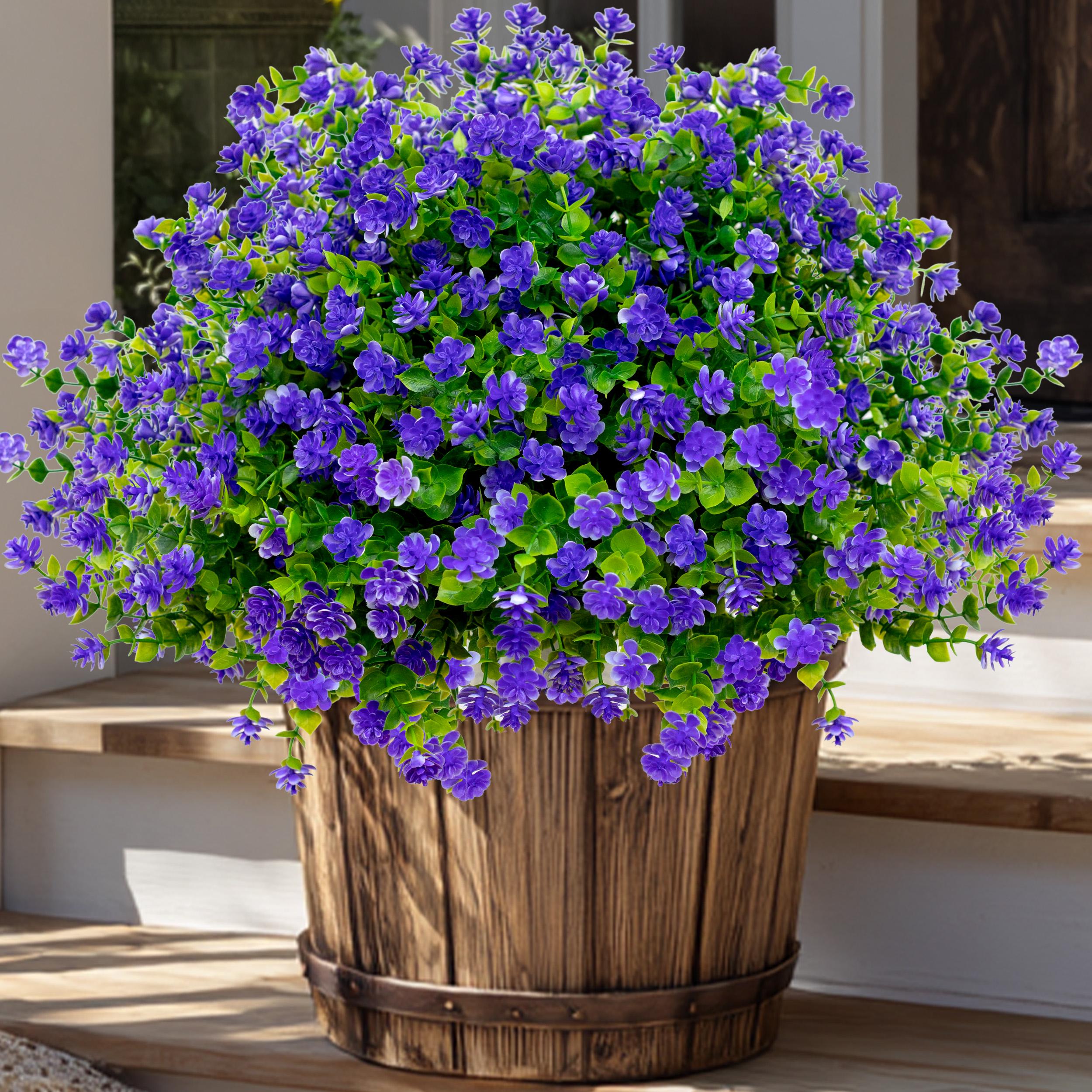 UV Resistant Purple Artificial Flowers: Outdoor Faux Greenery