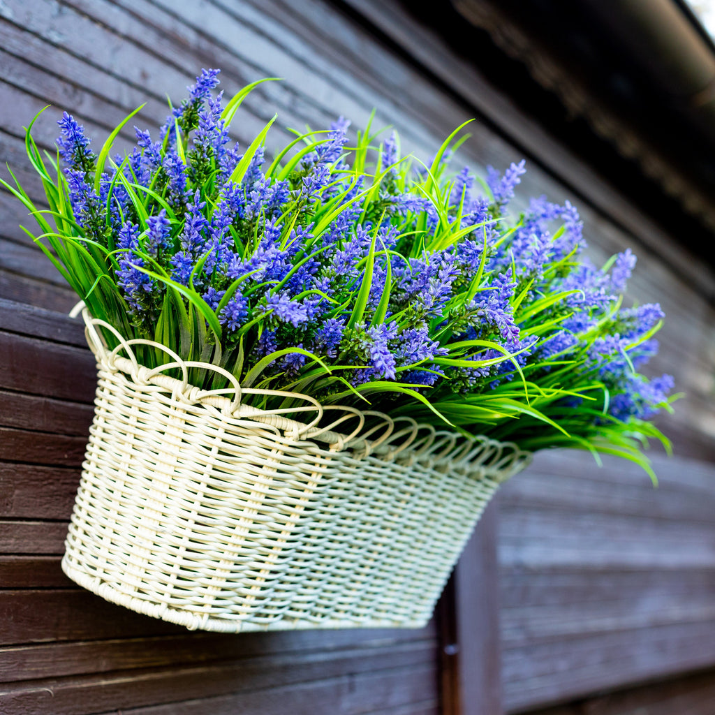 UV Resistant Artificial Lavender: Outdoor Purple Faux Shrubs