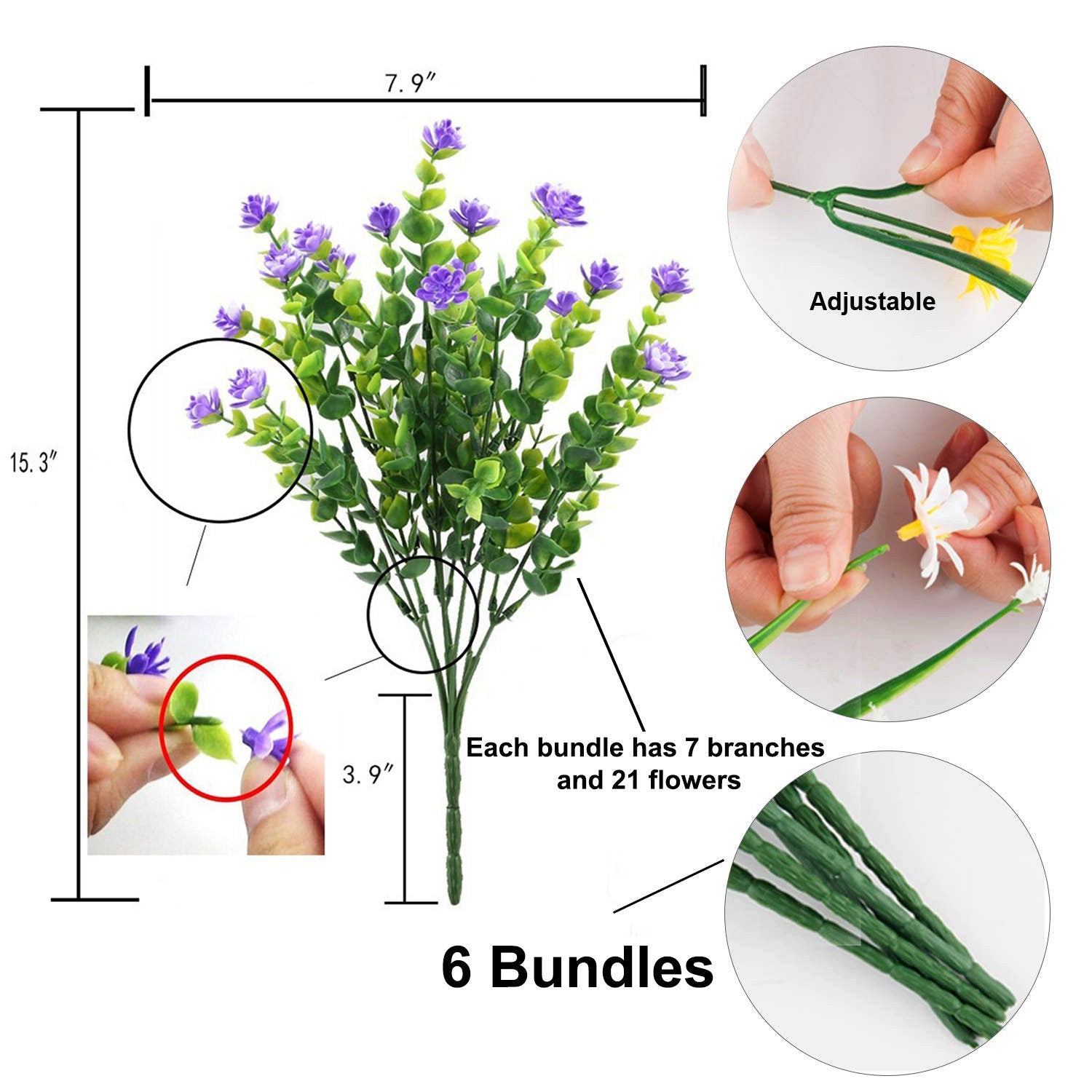 UV Resistant Purple Artificial Flowers: Outdoor Faux Greenery