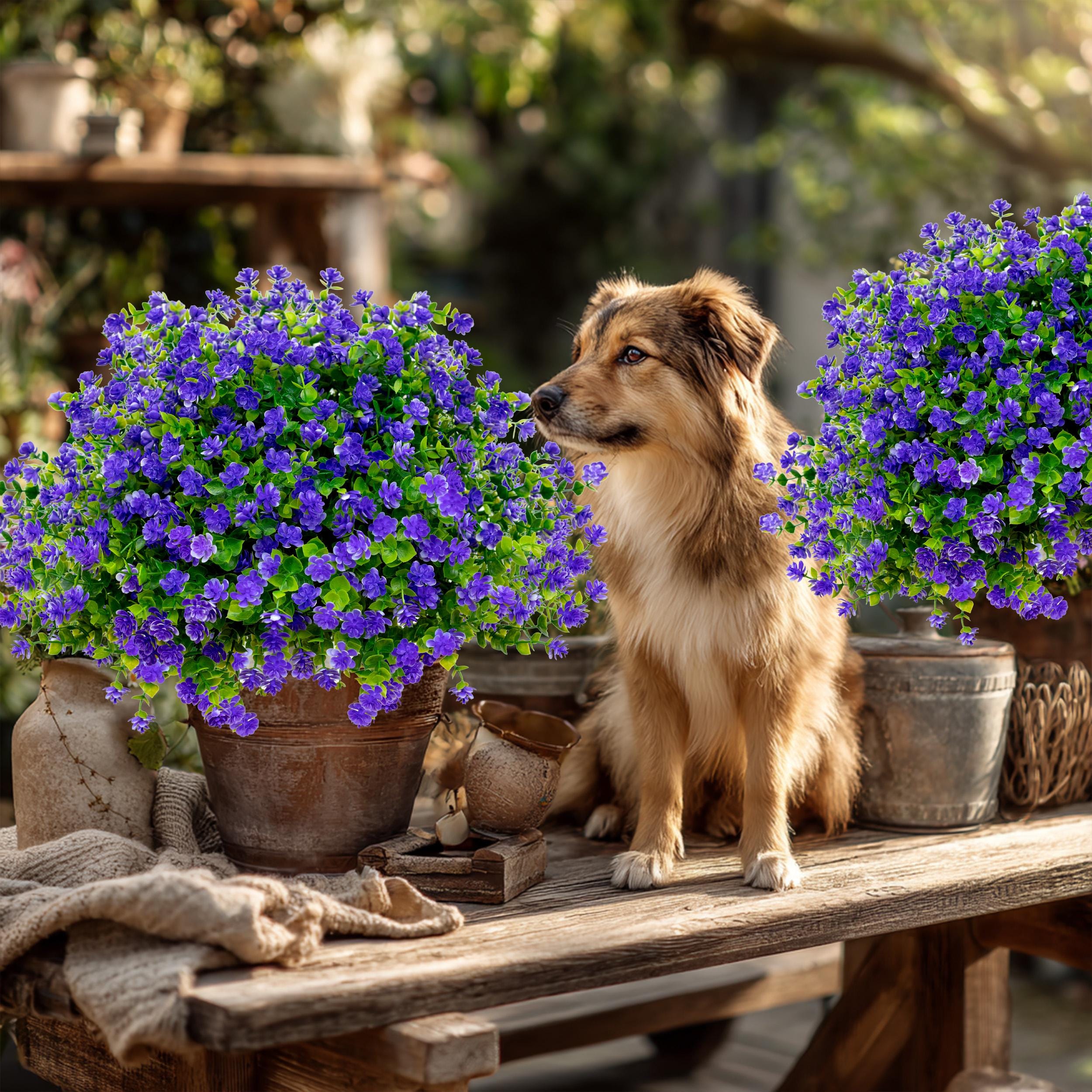 UV Resistant Purple Artificial Flowers: Outdoor Faux Greenery