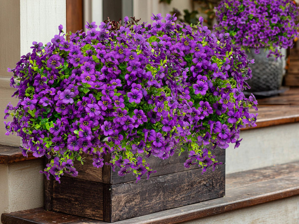 UV Resistant Purple Artificial Flowers: Outdoor Wedding Decor