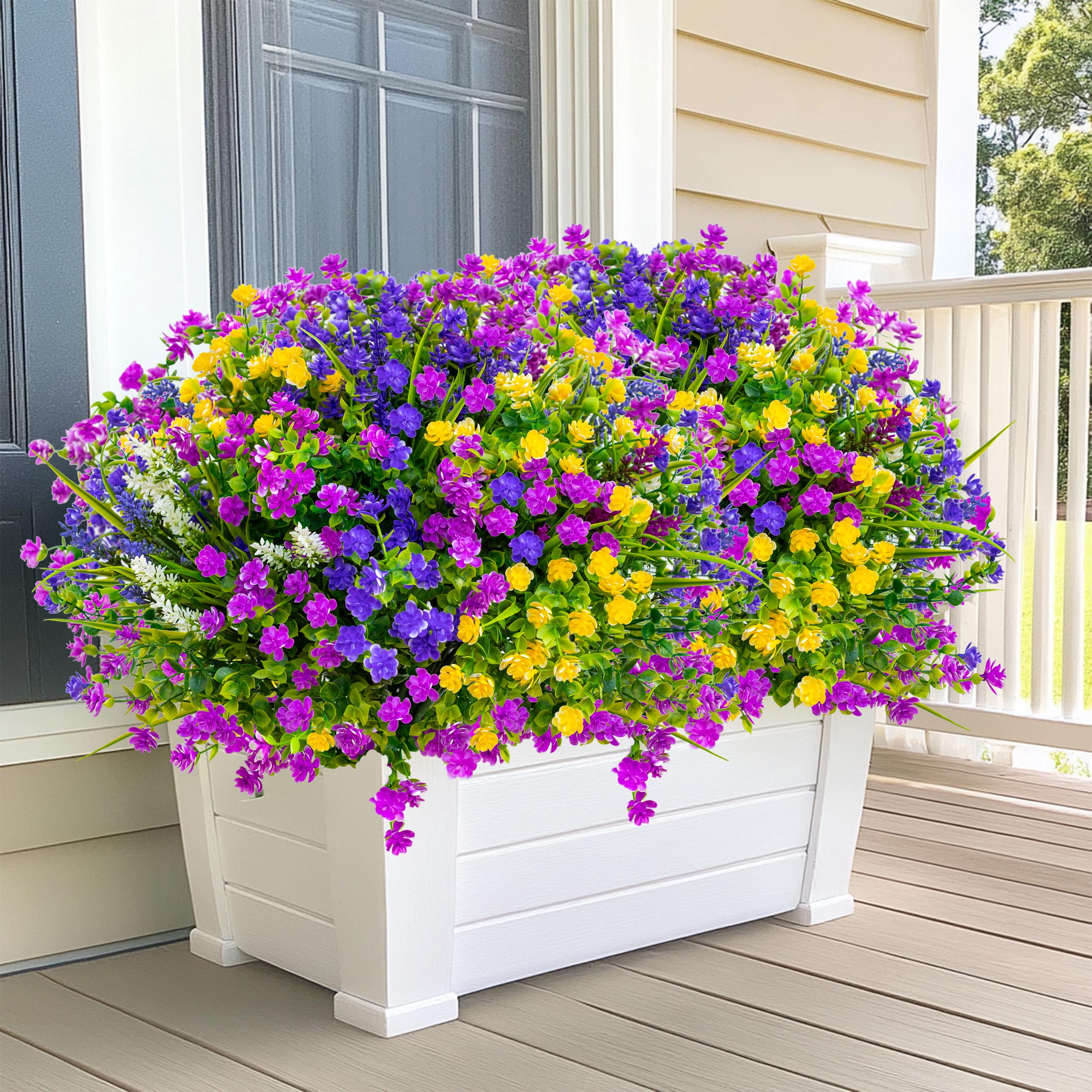 UV Resistant Artificial Boxwood: Outdoor Fake Plants, Multicolor Greenery