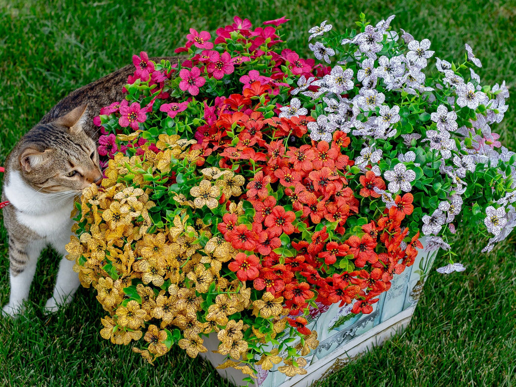 UV Resistant Artificial Yellow Mums: Outdoor Fake Flowers
