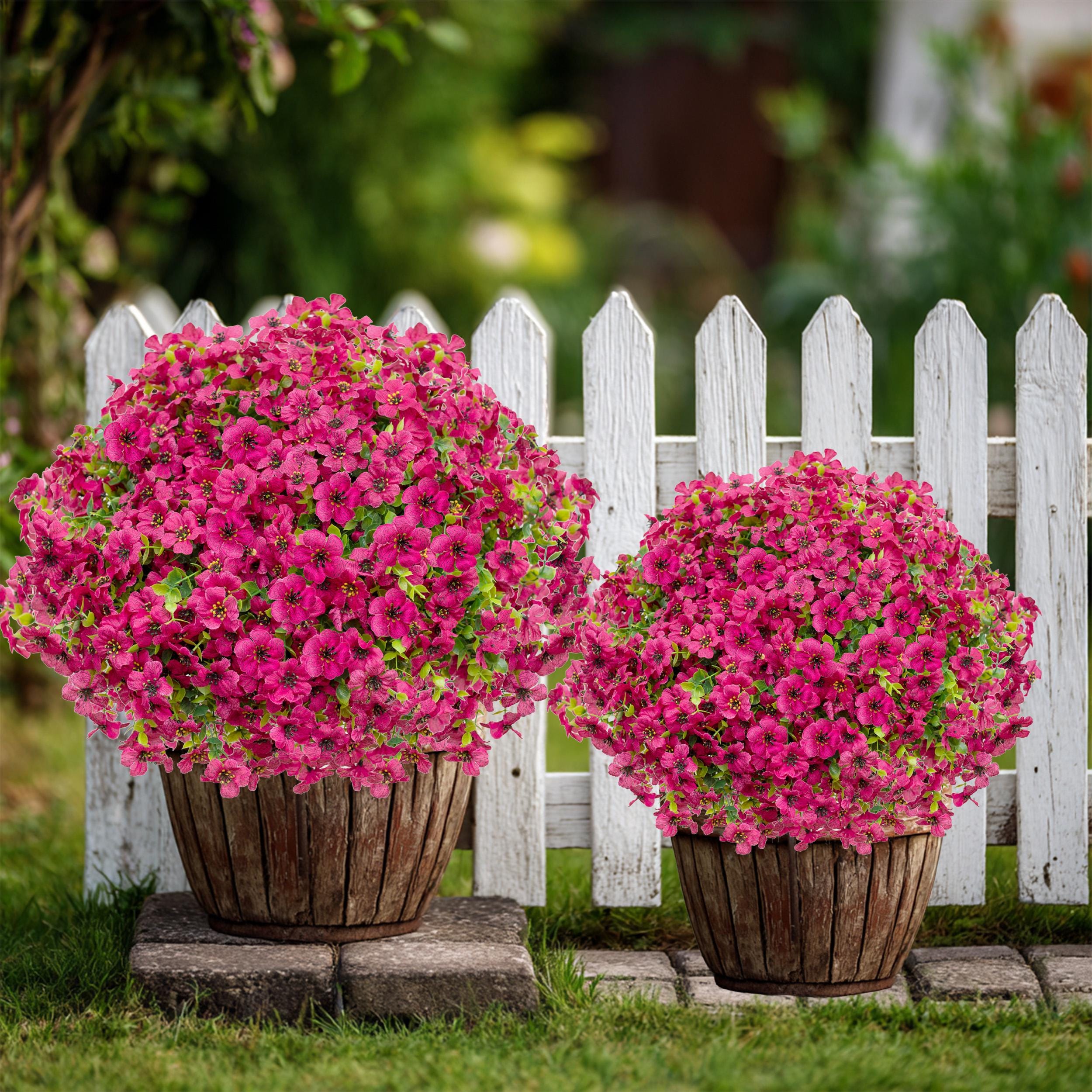 UV Resistant Red Pink Artificial Flowers: Outdoor Home Decor